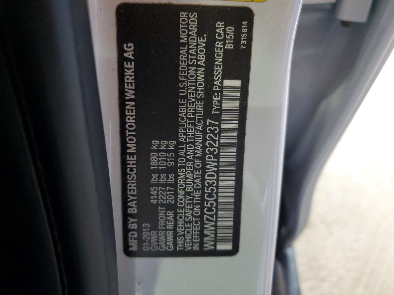 2013 Mini Cooper S Countryman White vin: WMWZC5C53DWP32237