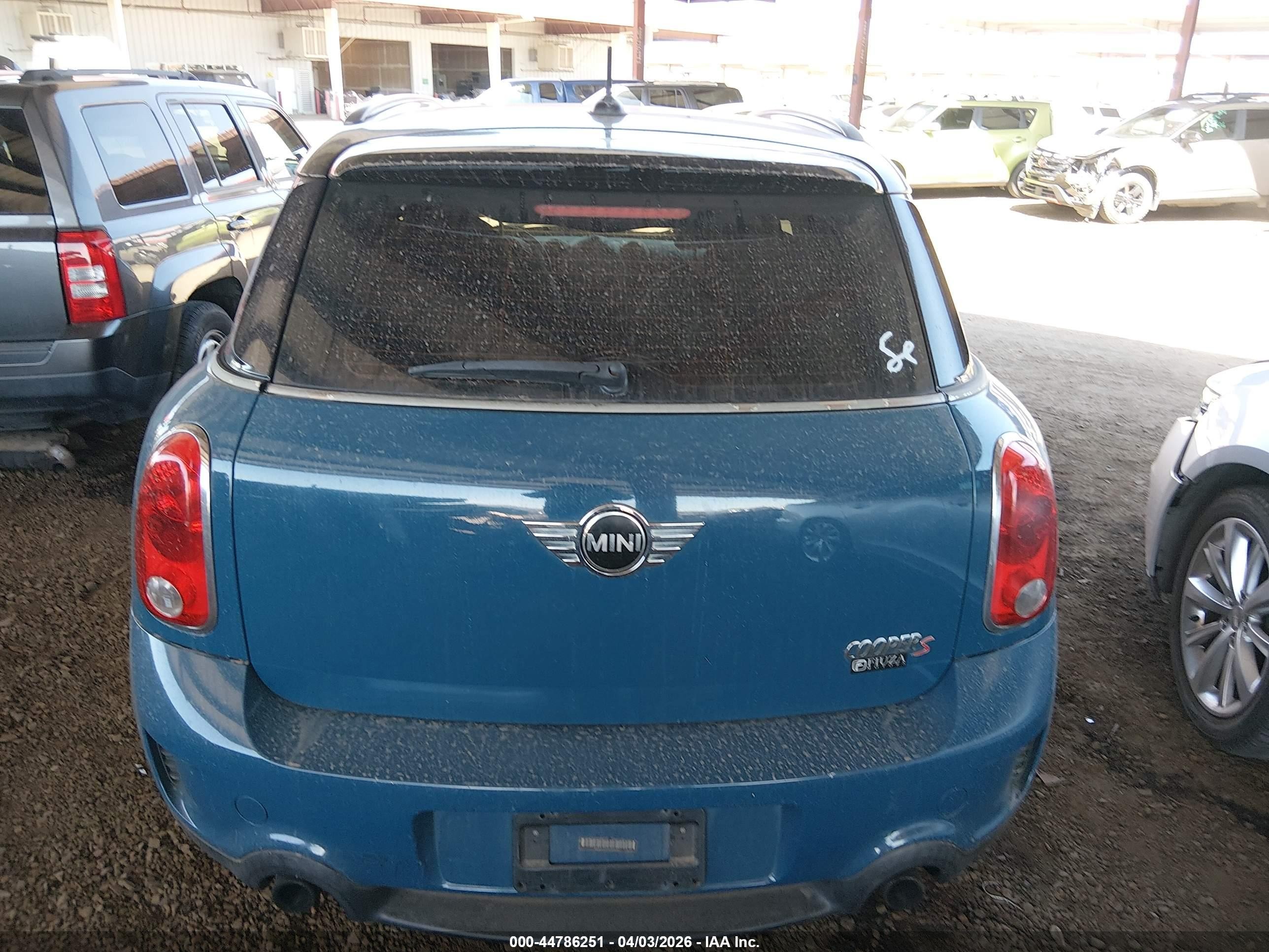 2011 Mini Cooper S Countryman   Blue vin: WMWZC5C54BWM10963