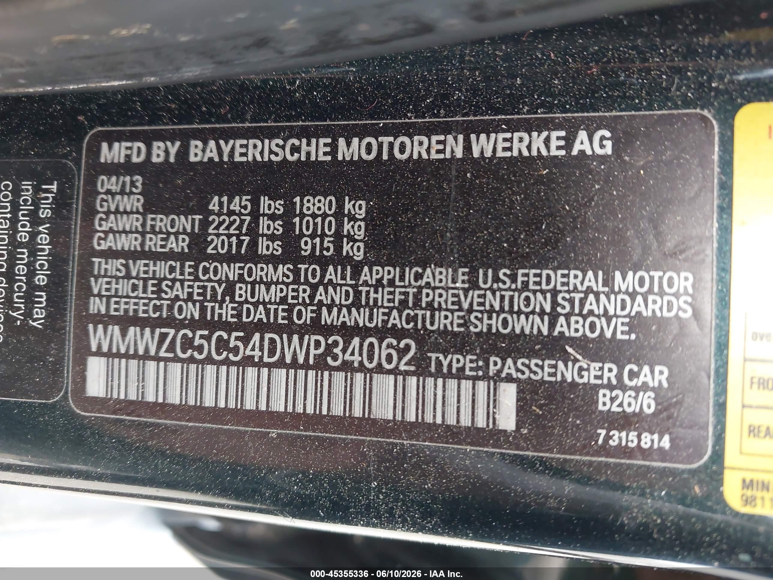 2013 Mini Countryman Cooper S Green vin: WMWZC5C54DWP34062