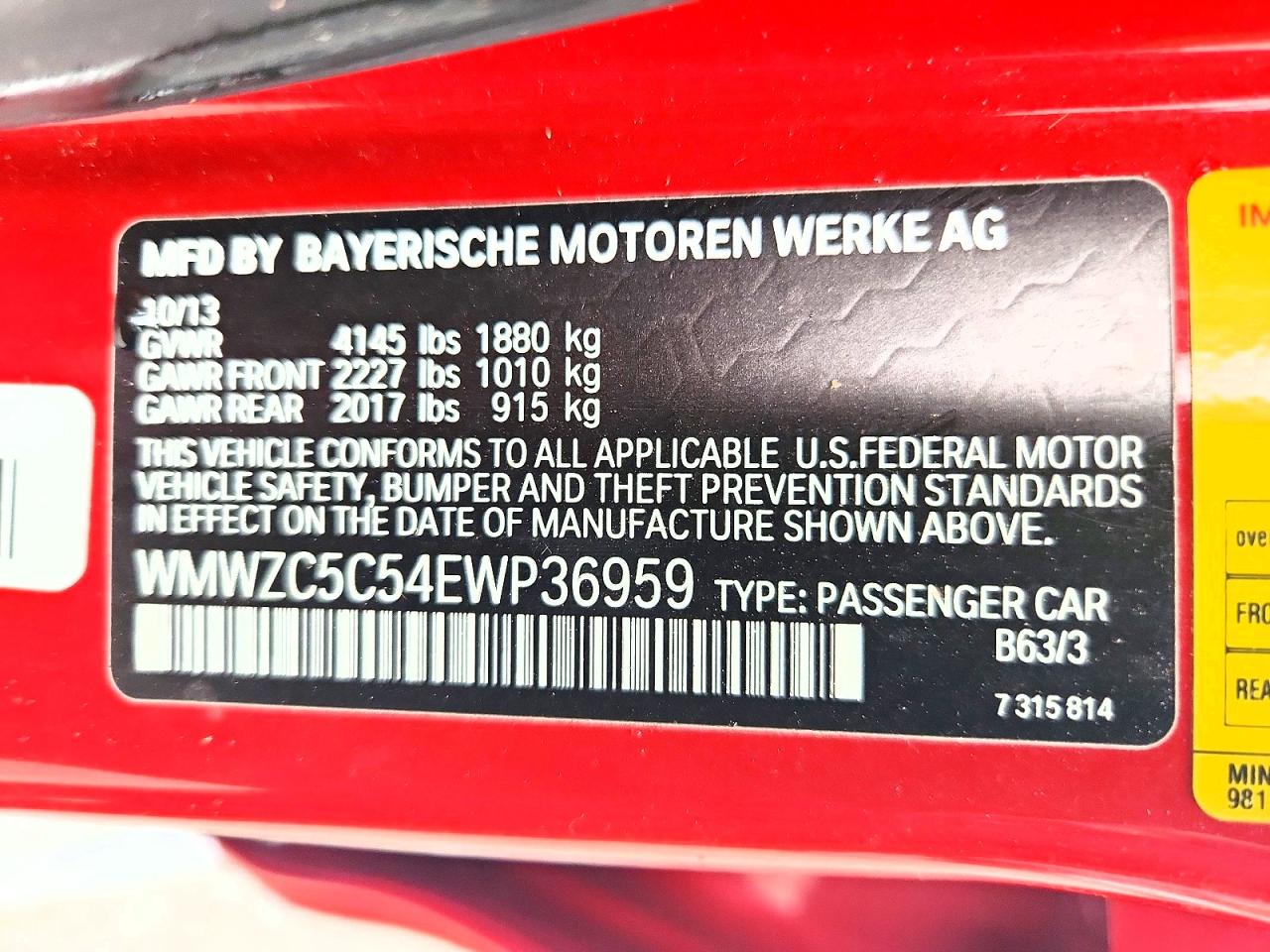 2014 Mini Cooper S Countryman Red vin: WMWZC5C54EWP36959