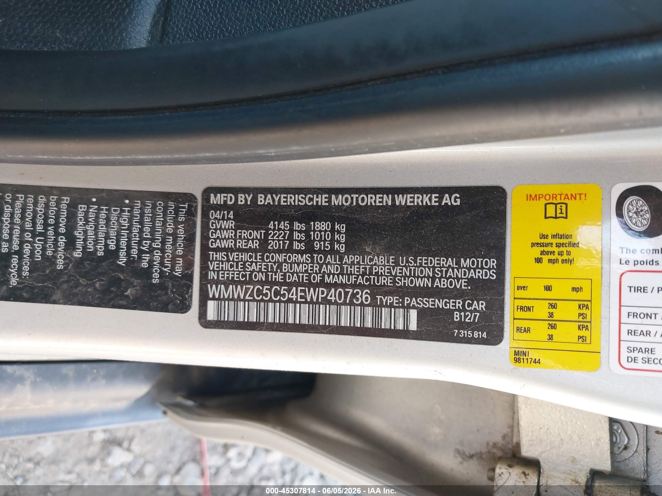 2014 Mini Countryman Cooper S Silver vin: WMWZC5C54EWP40736