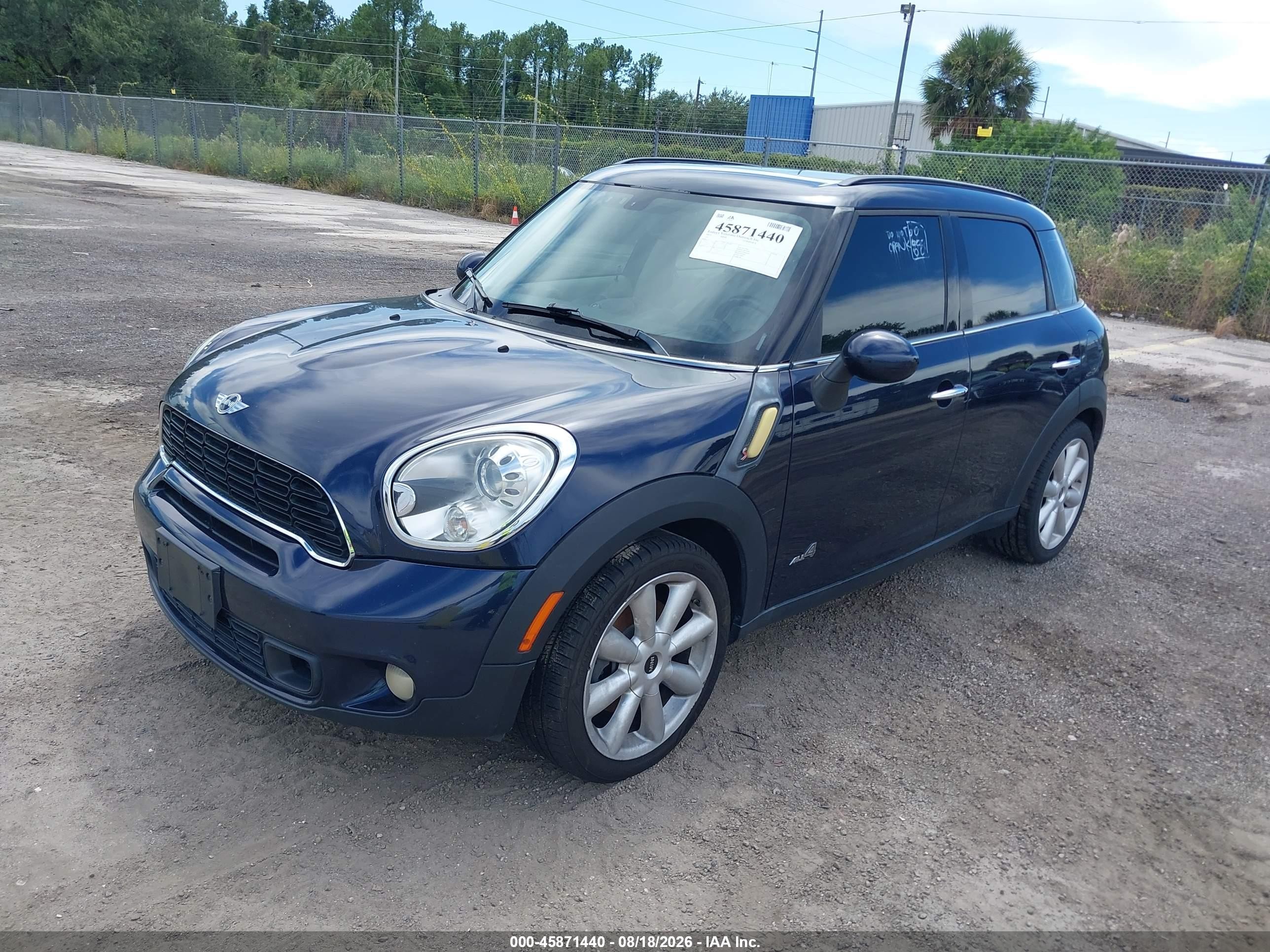 2012 Mini Cooper S Countryman Blue vin: WMWZC5C55CWL63458
