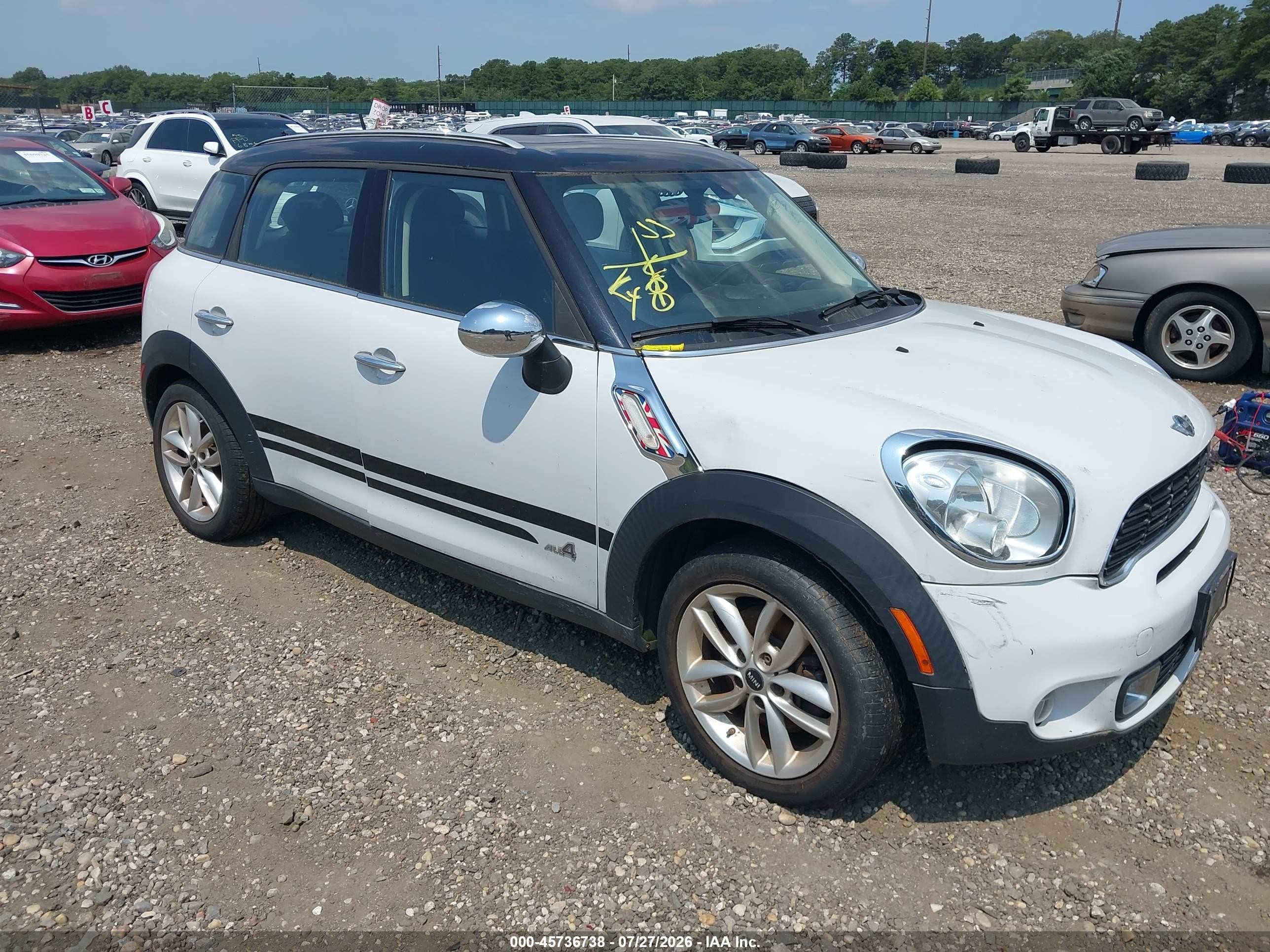 2013 Mini Countryman Cooper S White vin: WMWZC5C55DWP34927