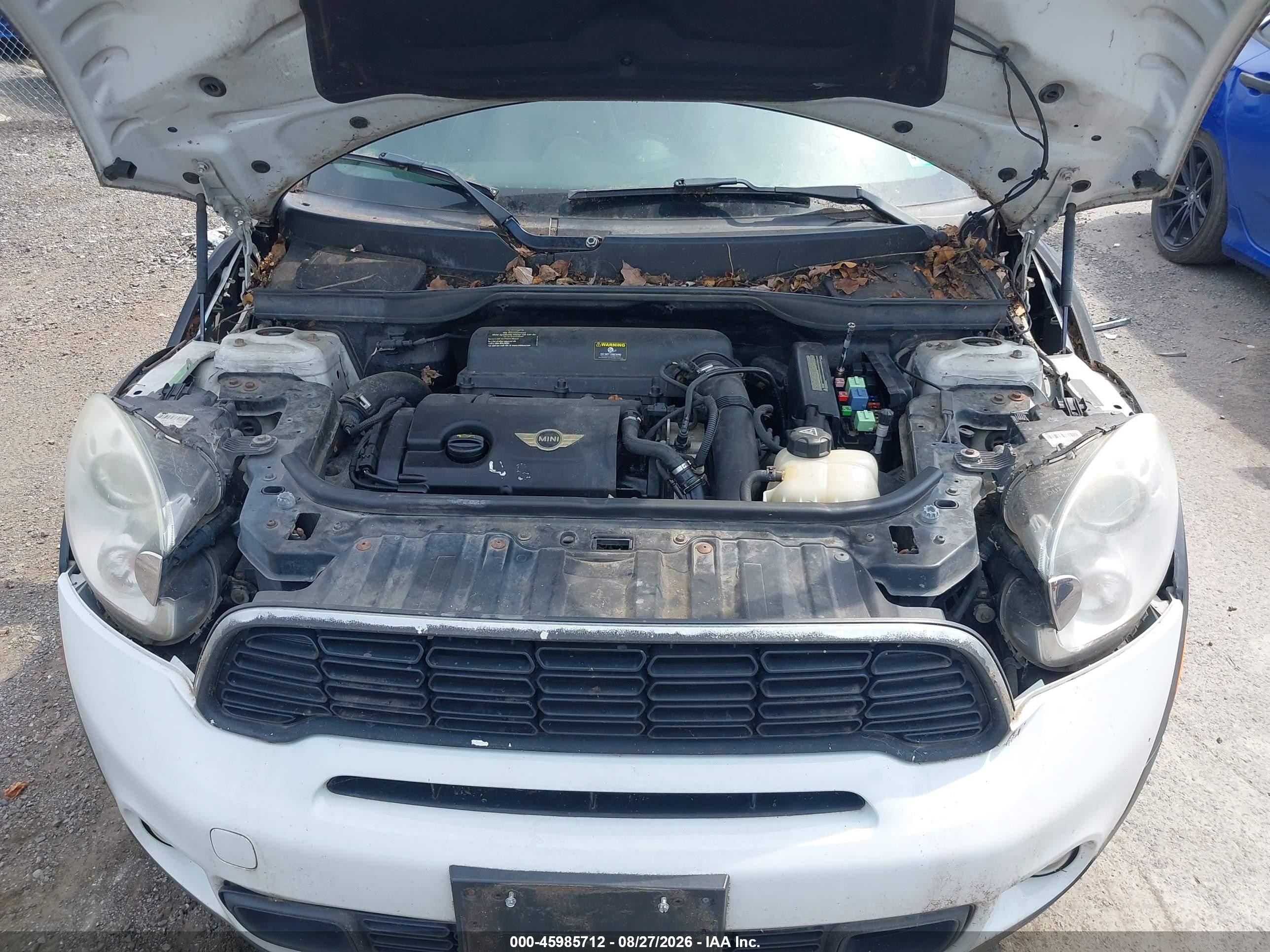 2011 Mini Cooper S Countryman   White vin: WMWZC5C56BWH99205