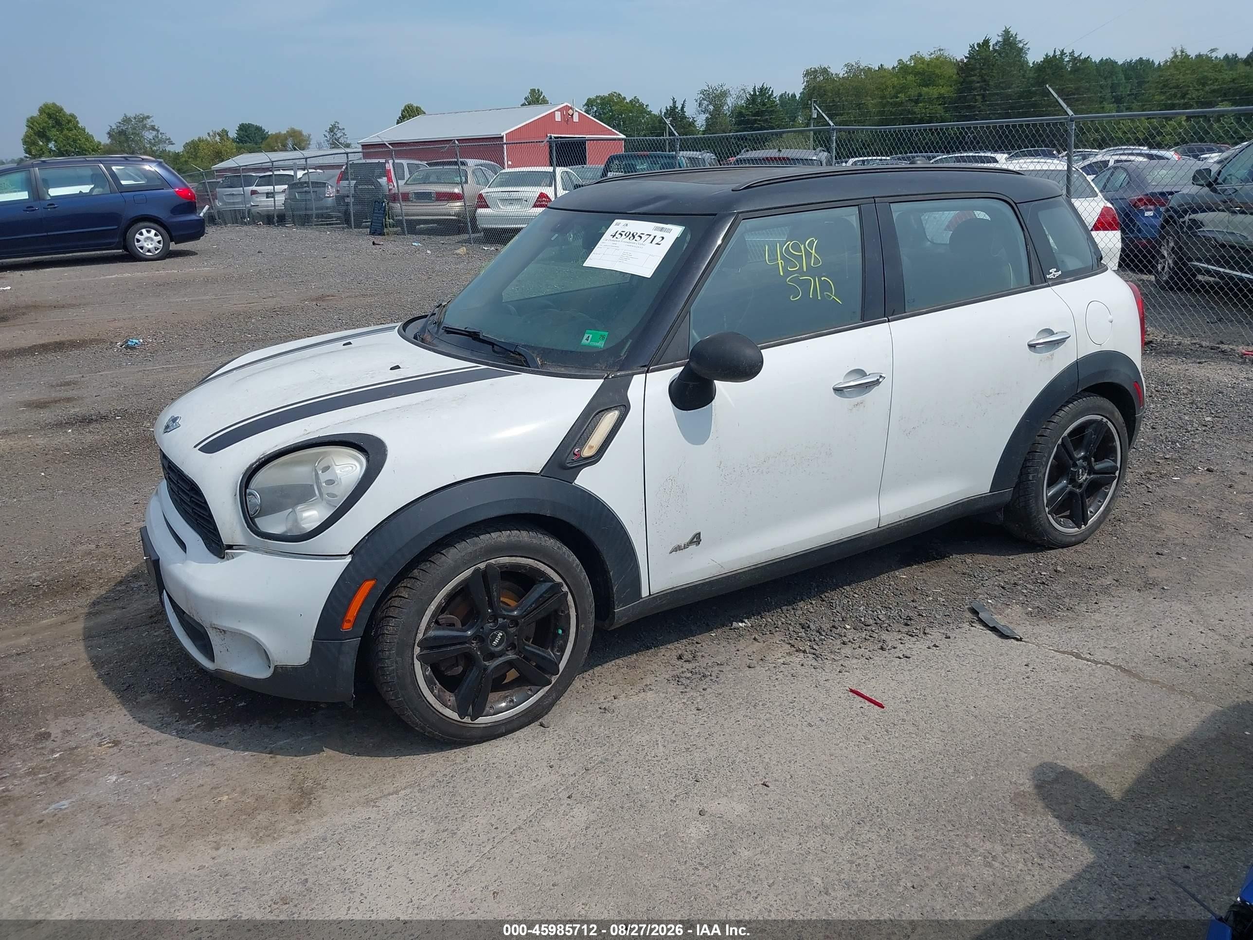 2011 Mini Cooper S Countryman   White vin: WMWZC5C56BWH99205