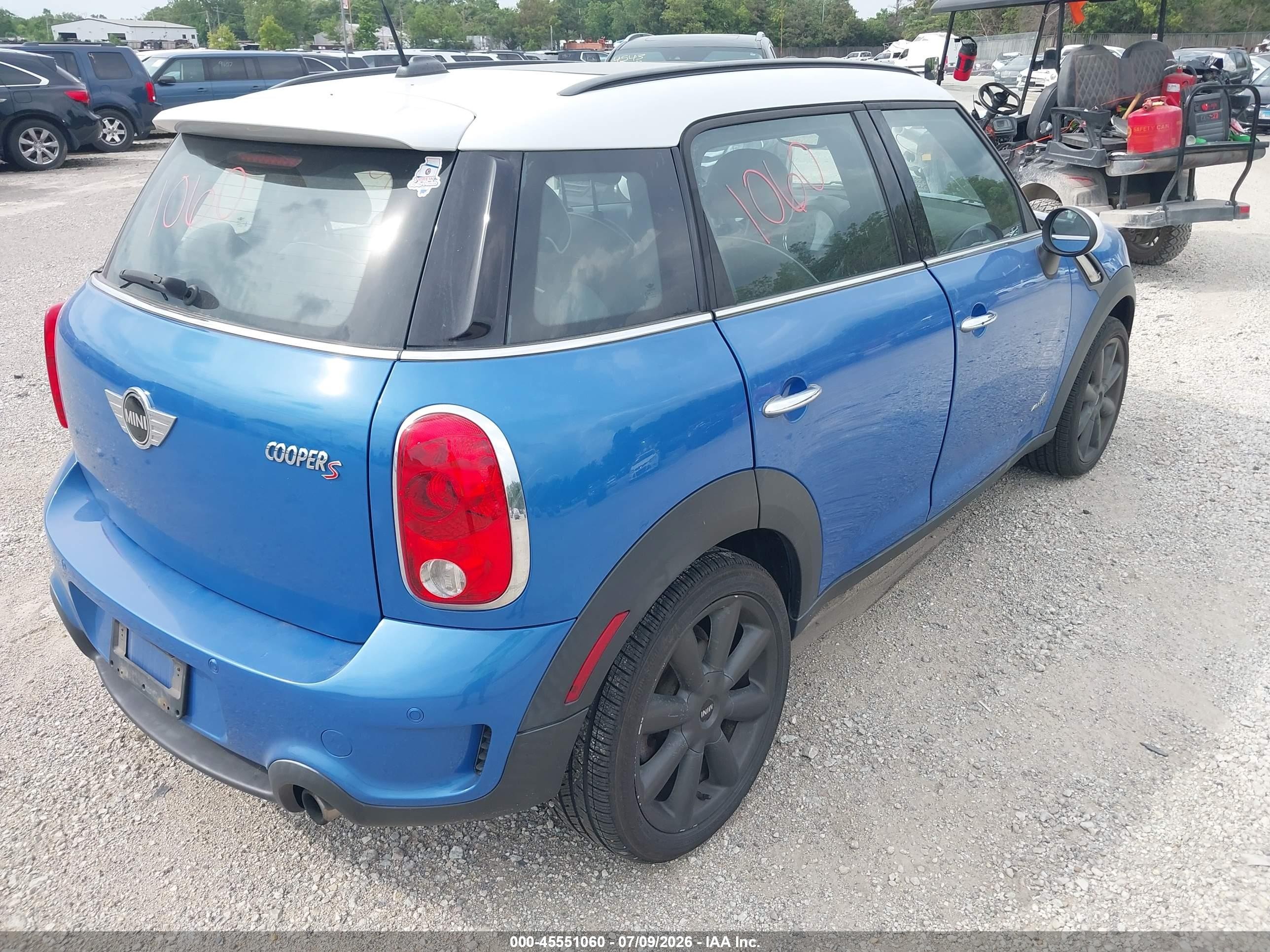 2014 Mini Countryman Cooper S Blue vin: WMWZC5C56EWP37367