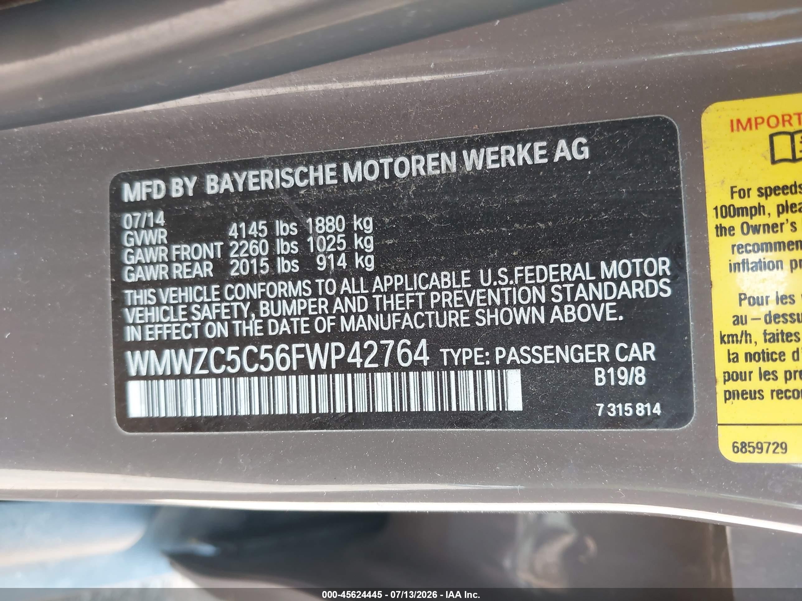 2015 Mini Countryman Cooper S Brown vin: WMWZC5C56FWP42764