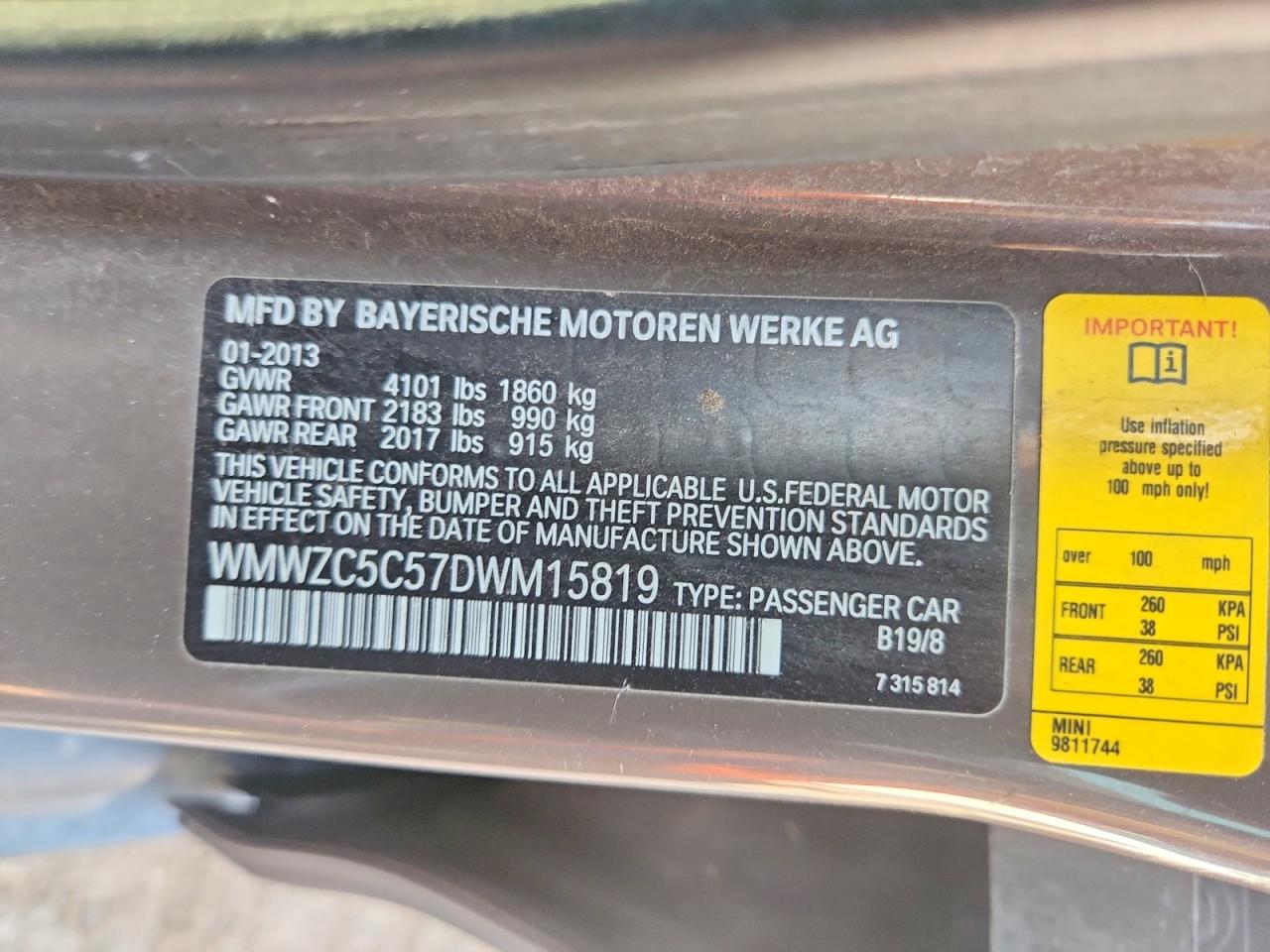 2013 Mini Cooper S Countryman Brown vin: WMWZC5C57DWM15819
