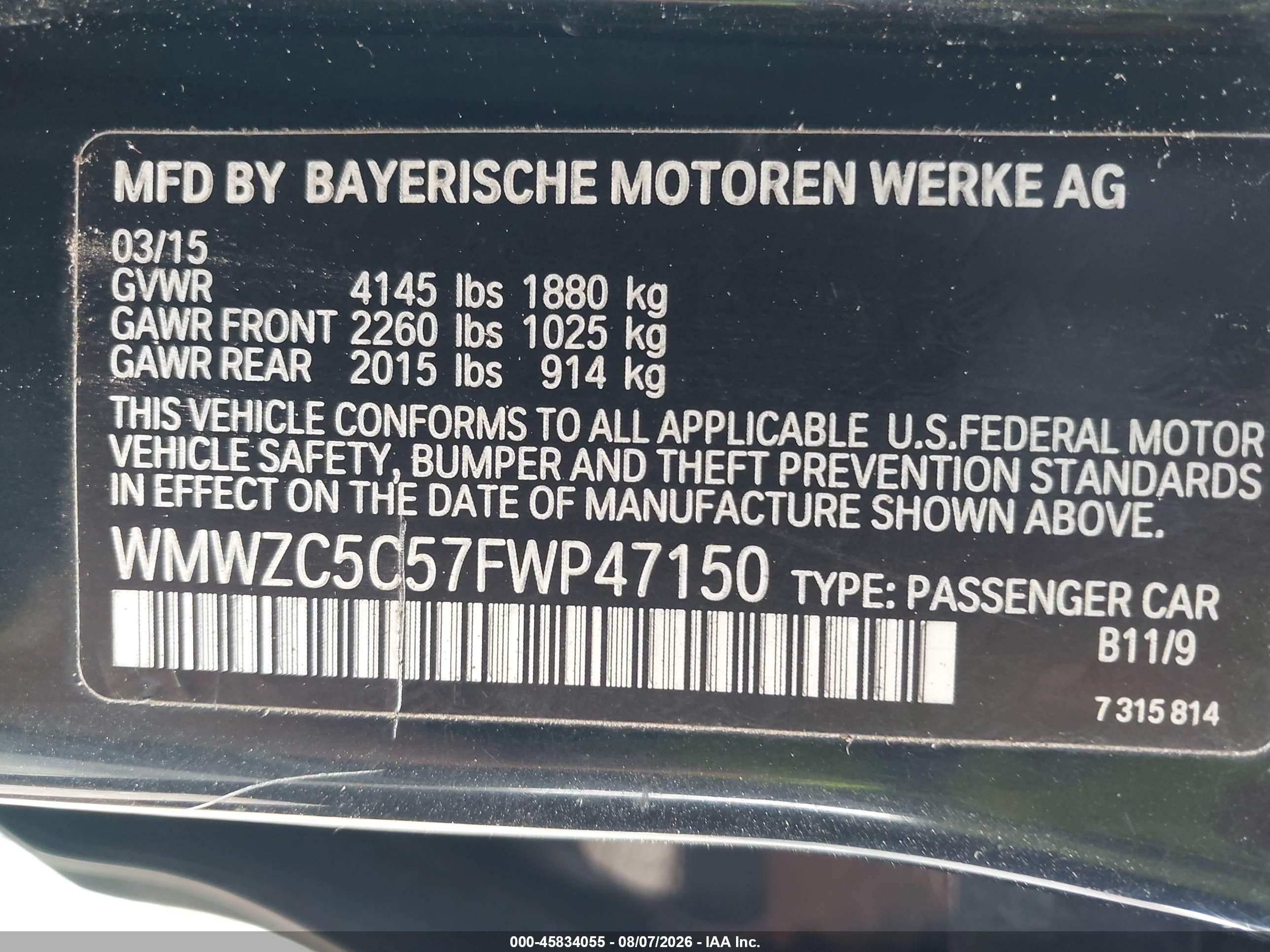 2015 Mini Countryman Cooper S Black vin: WMWZC5C57FWP47150