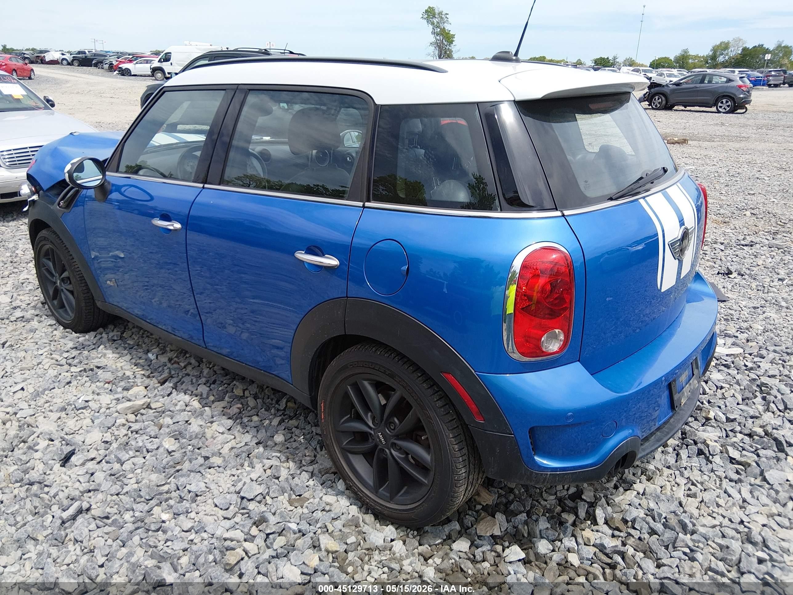 2012 Mini Cooper S Countryman   Blue vin: WMWZC5C59CWL58554