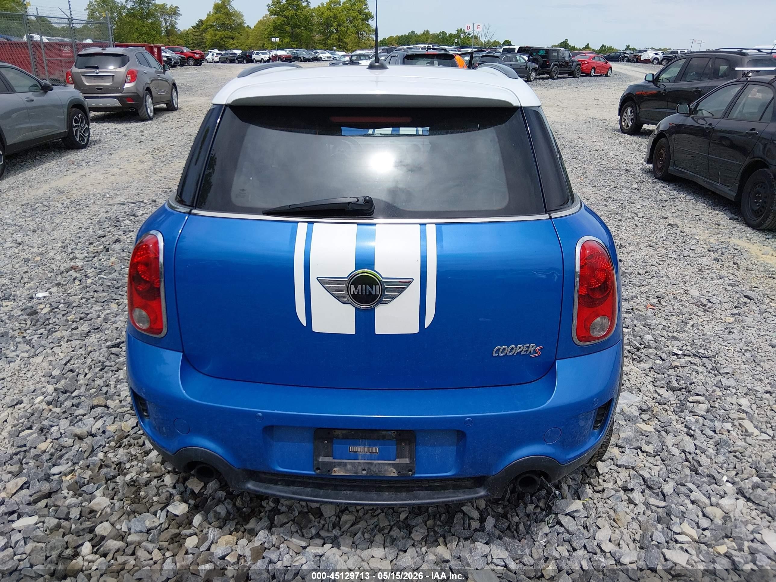 2012 Mini Cooper S Countryman   Blue vin: WMWZC5C59CWL58554