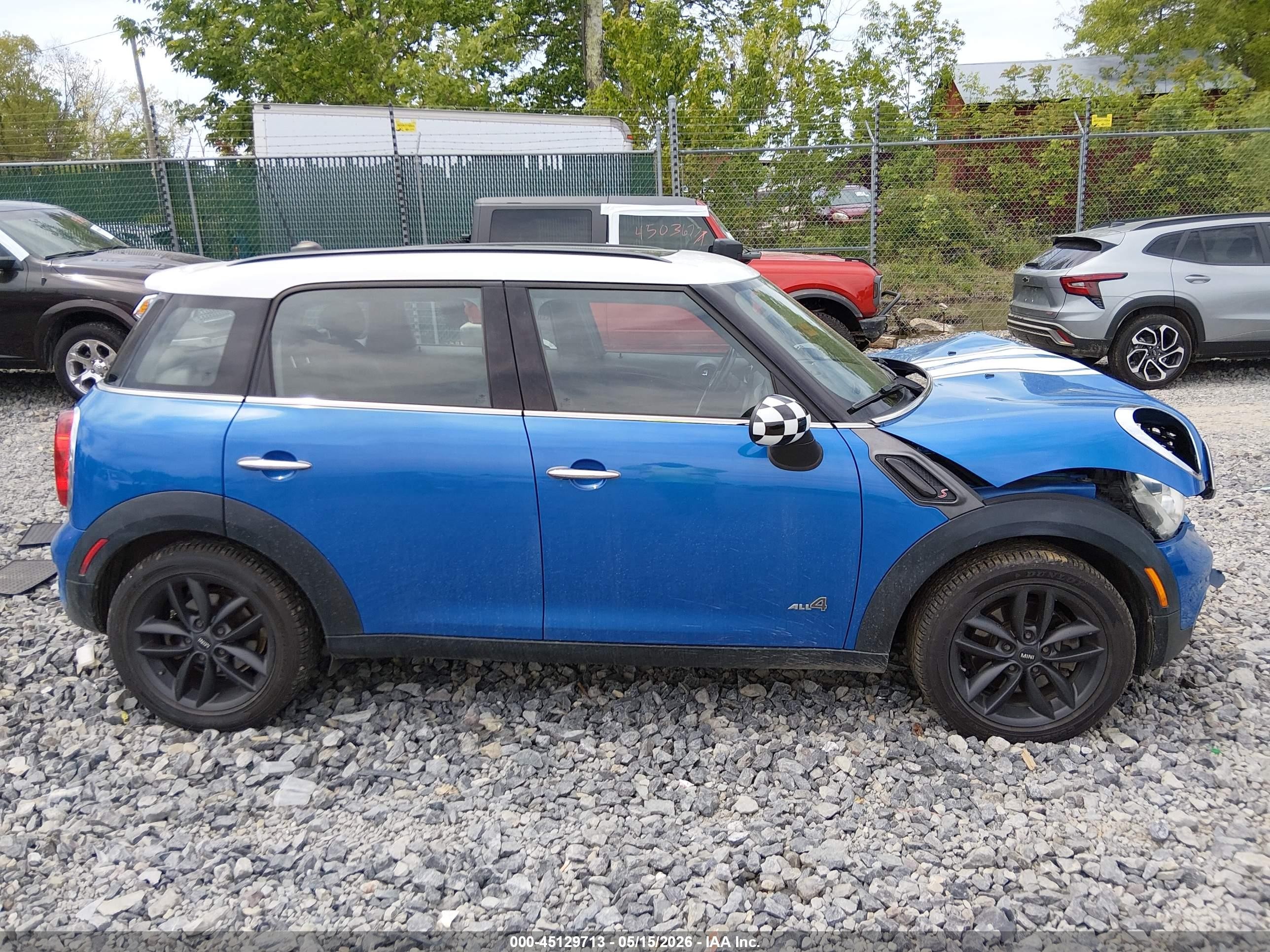 2012 Mini Cooper S Countryman   Blue vin: WMWZC5C59CWL58554