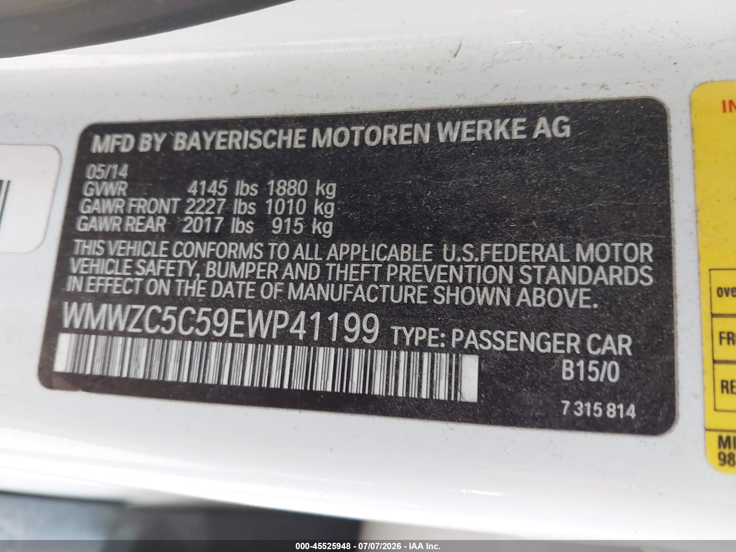 2014 Mini Countryman Cooper S White vin: WMWZC5C59EWP41199