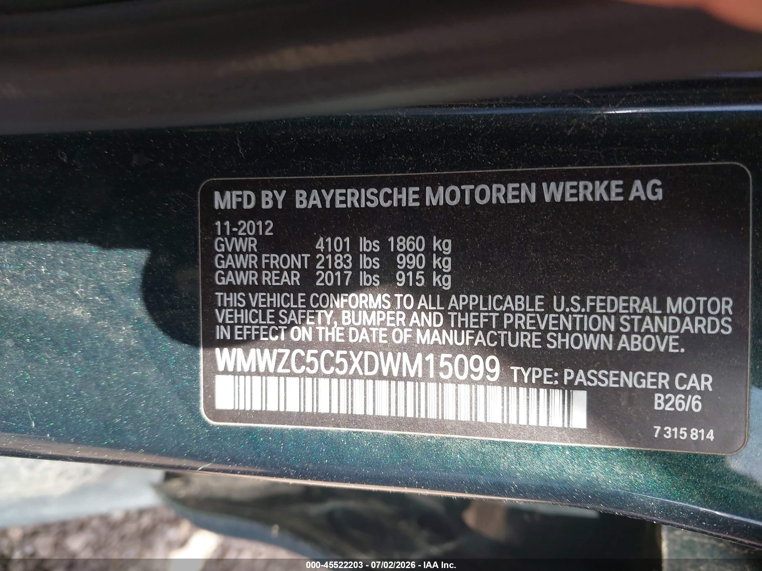 2013 Mini Countryman Cooper S Green vin: WMWZC5C5XDWM15099
