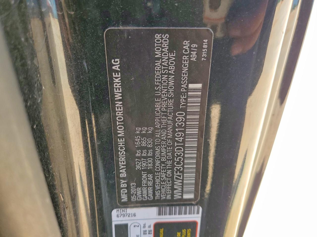2013 Mini Cooper Clubman Черный vin: WMWZF3C53DT491390