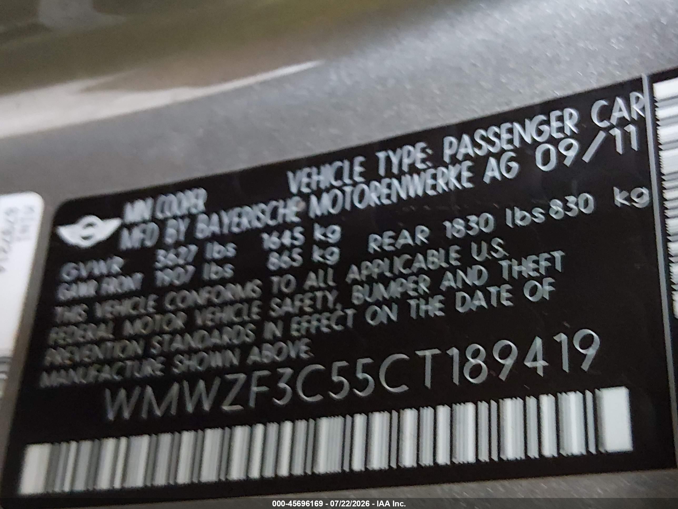 2012 Mini Cooper Clubman   Gray vin: WMWZF3C55CT189419