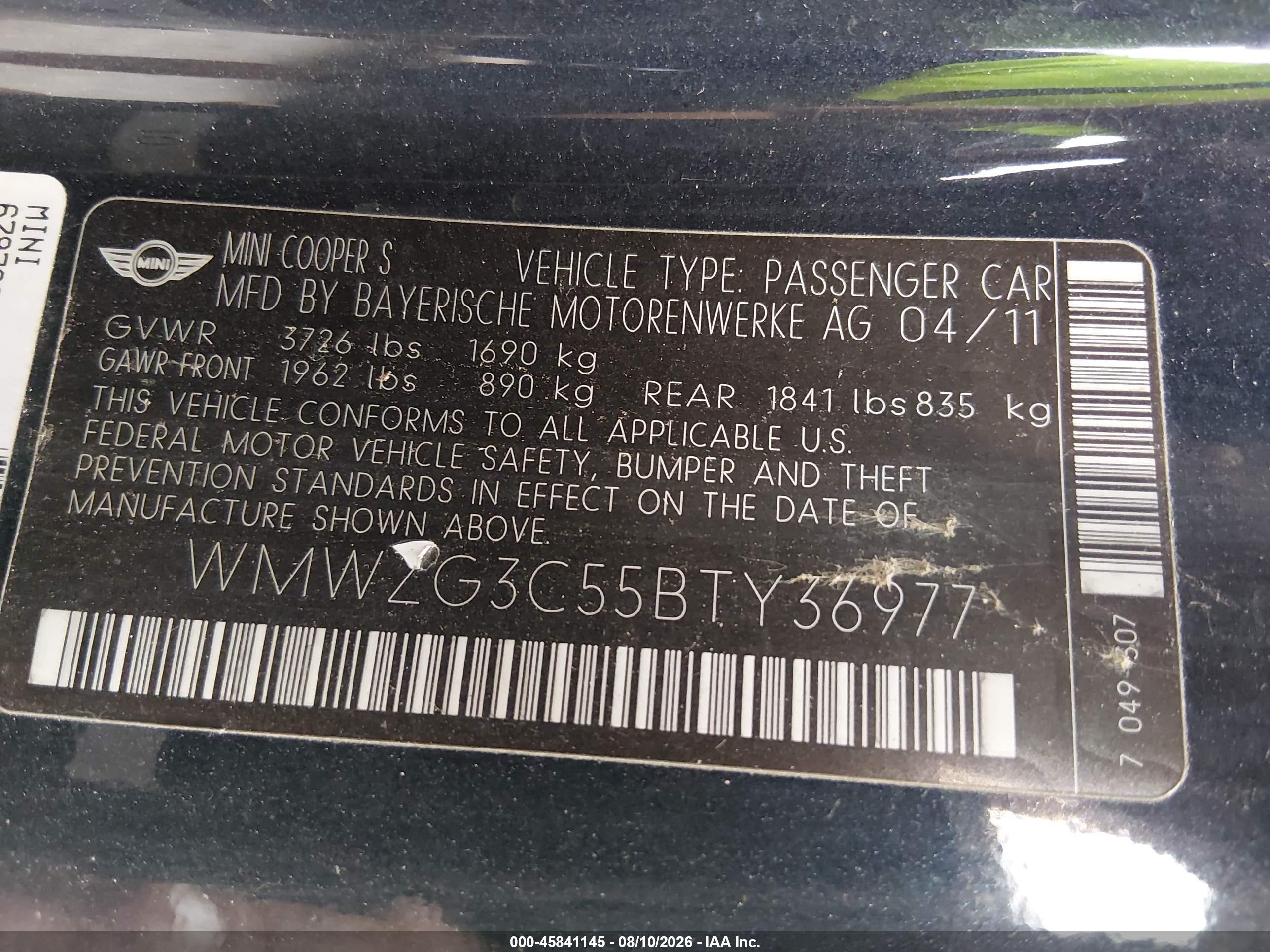 2011 Mini Cooper S Clubman   Dark Blue vin: WMWZG3C55BTY36977