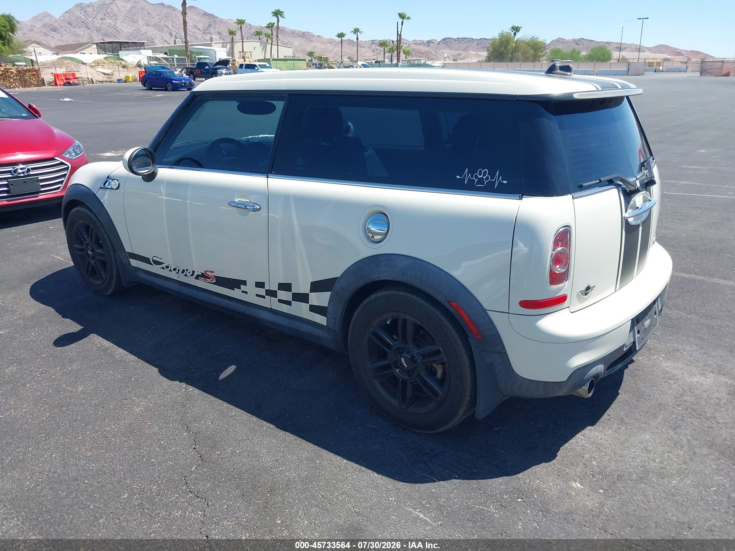 2012 Mini Cooper S Clubman   White vin: WMWZG3C55CTY37578