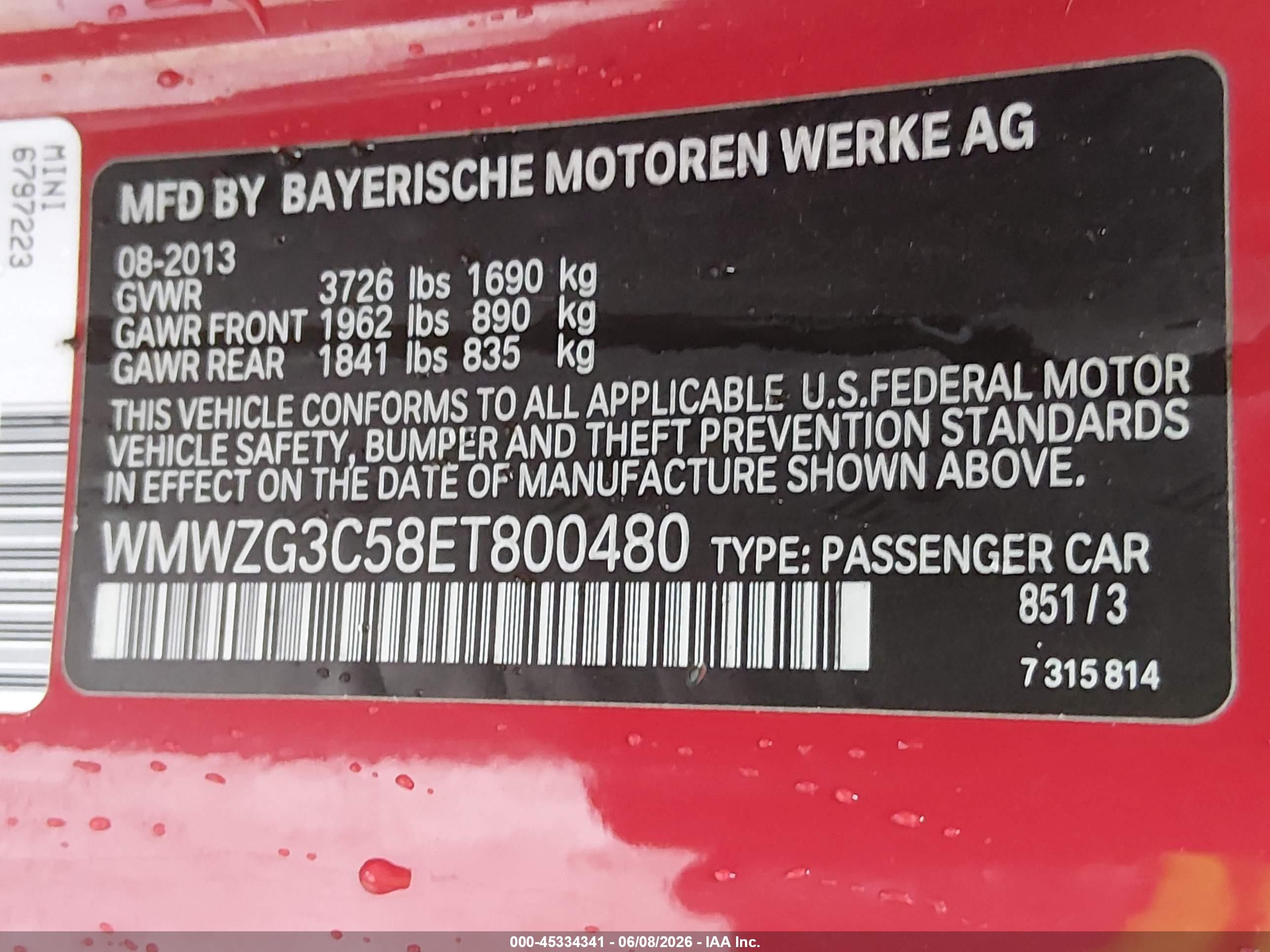 2014 Mini Clubman Cooper S Red vin: WMWZG3C58ET800480