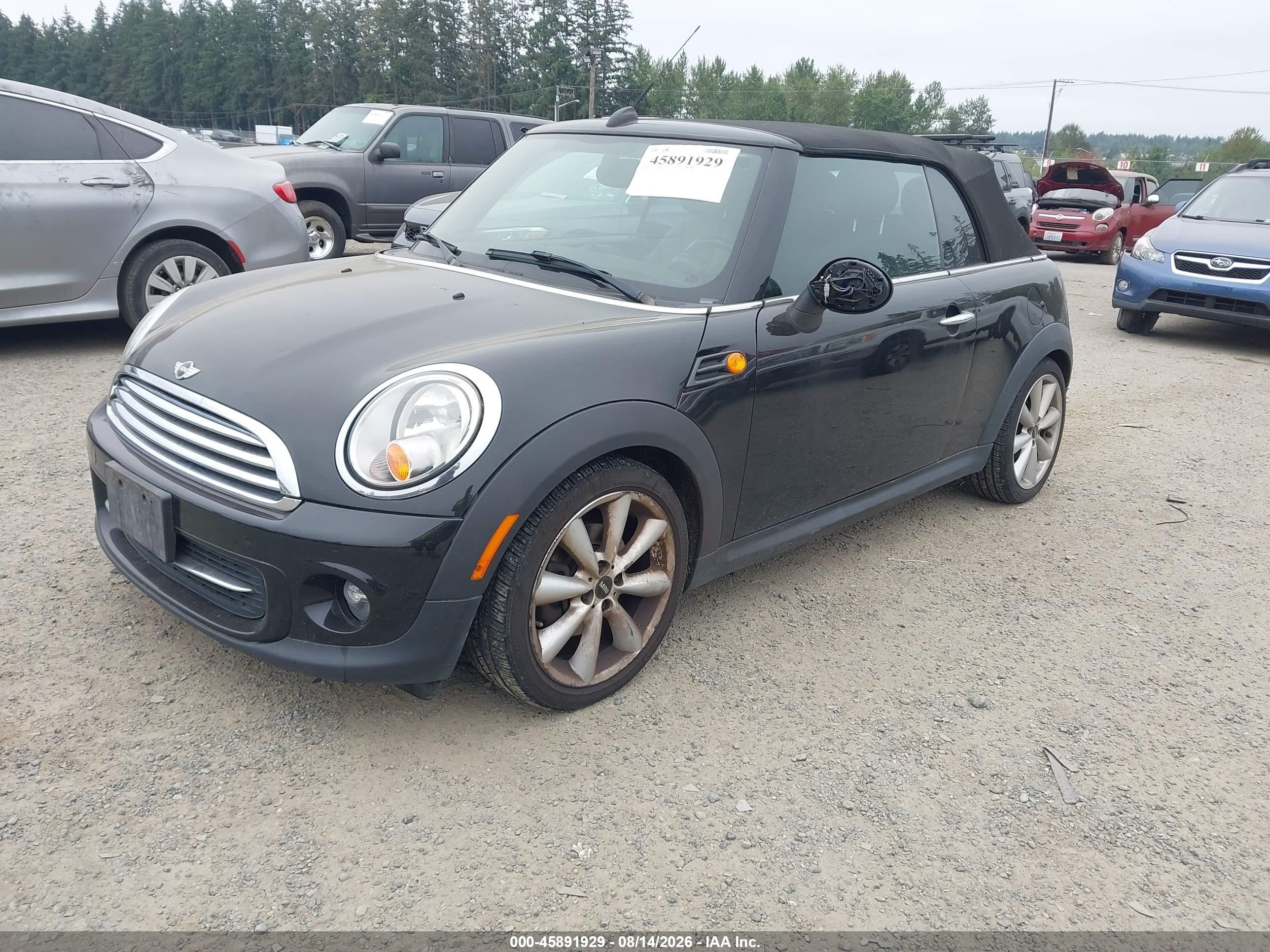 2014 Mini Convertible Cooper Black vin: WMWZN3C59ET569756