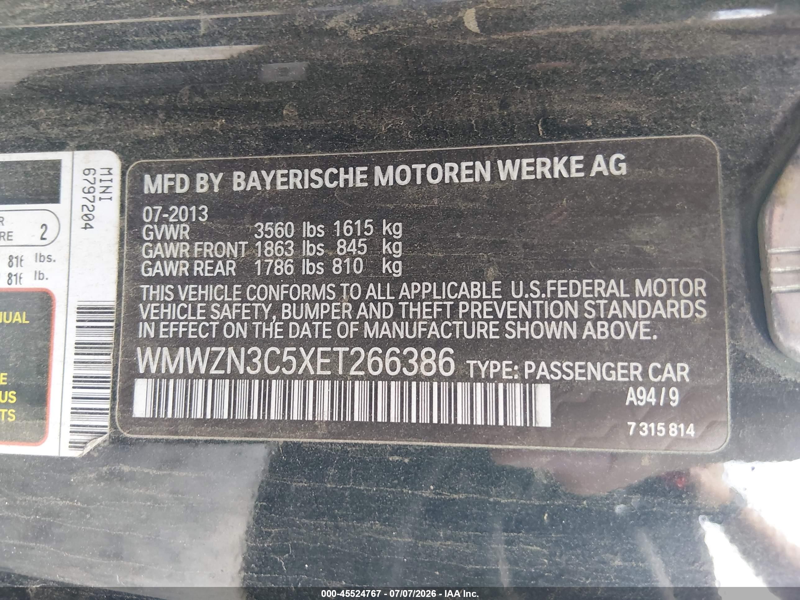 2014 Mini Convertible Cooper Black vin: WMWZN3C5XET266386