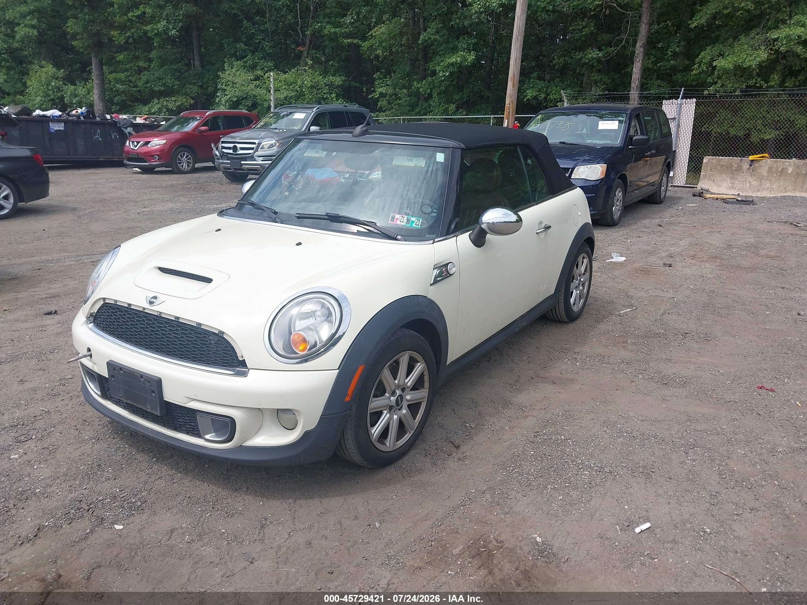 2014 Mini Convertible Cooper S White vin: WMWZP3C59ET298272