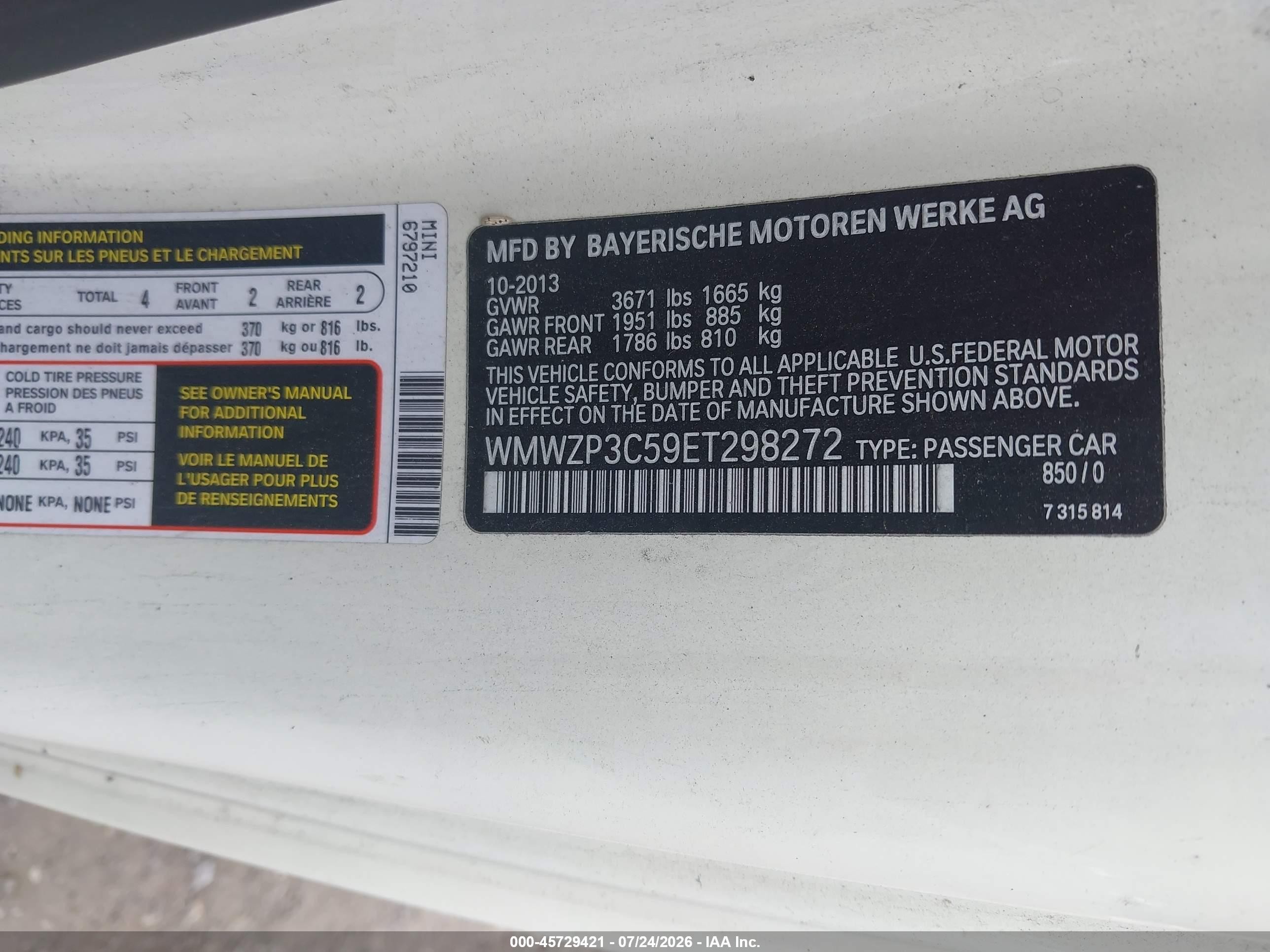 2014 Mini Convertible Cooper S White vin: WMWZP3C59ET298272