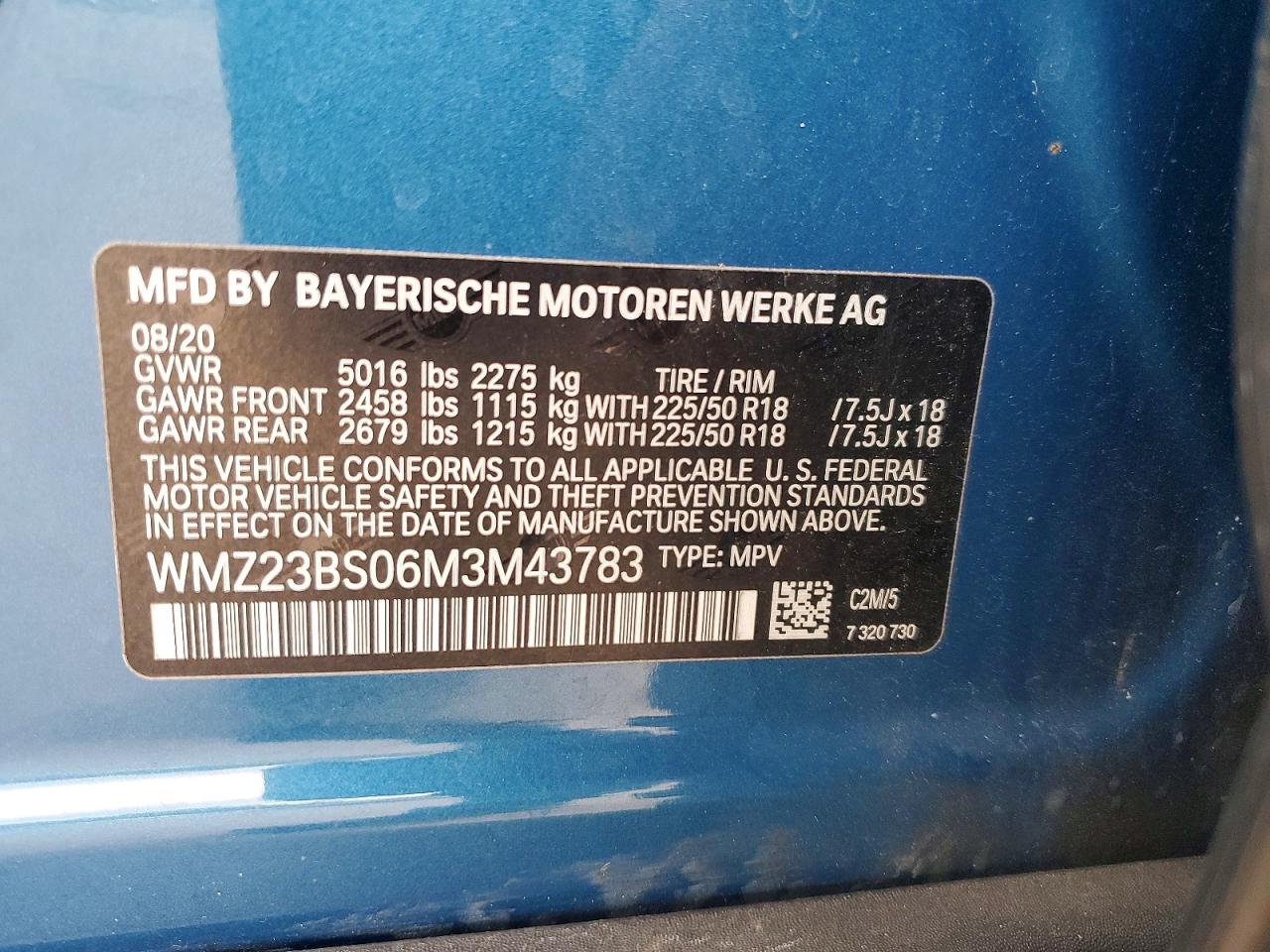 2021 Mini Cooper S E Countryman All4 Blue vin: WMZ23BS06M3M43783