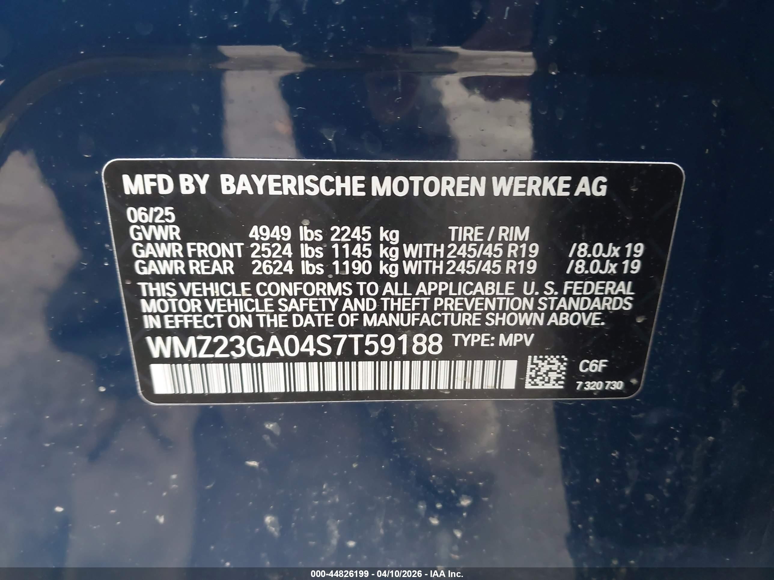 2025 Mini Countryman Cooper S Dark Blue vin: WMZ23GA04S7T59188
