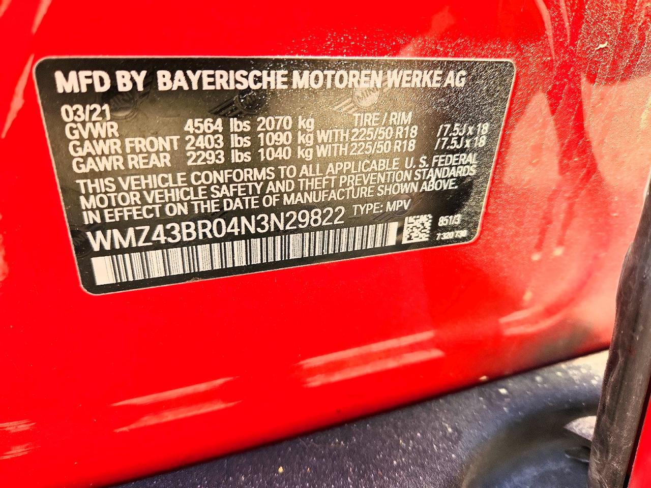 2022 Mini Cooper Countryman All4 Red vin: WMZ43BR04N3N29822