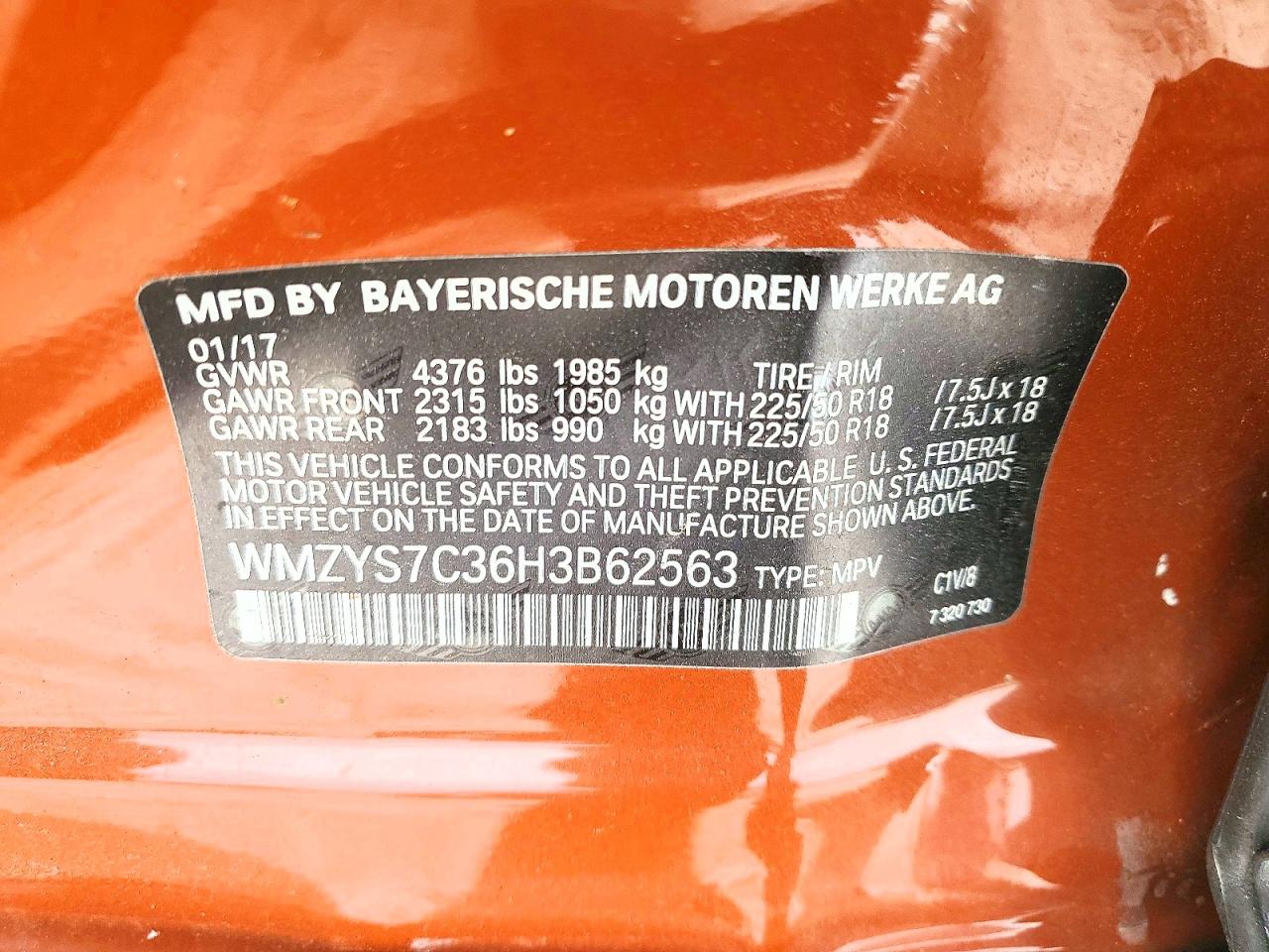 2017 Mini Cooper Countryman Orange vin: WMZYS7C36H3B62563