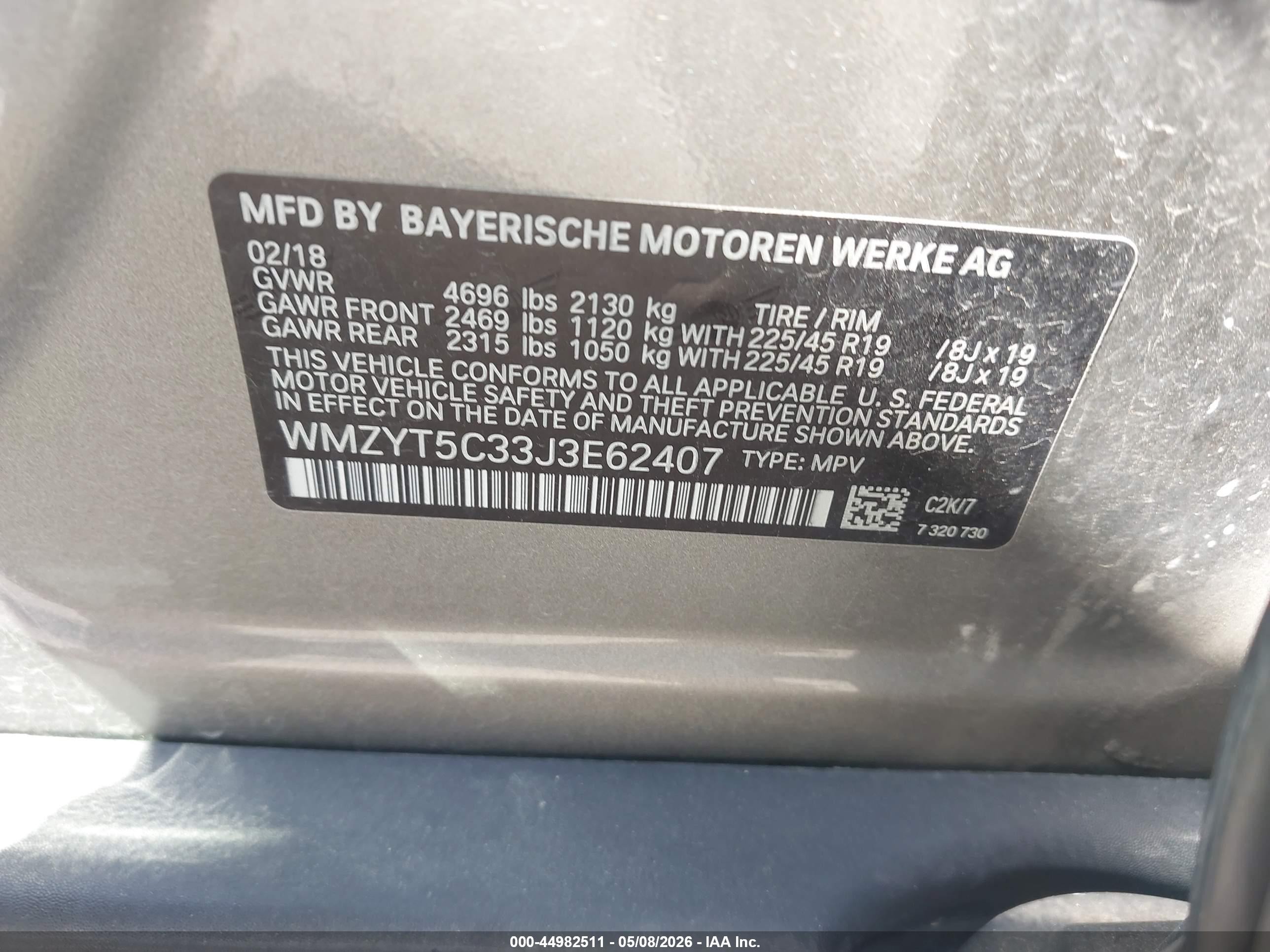 2018 Mini Countryman Cooper S Champagne vin: WMZYT5C33J3E62407