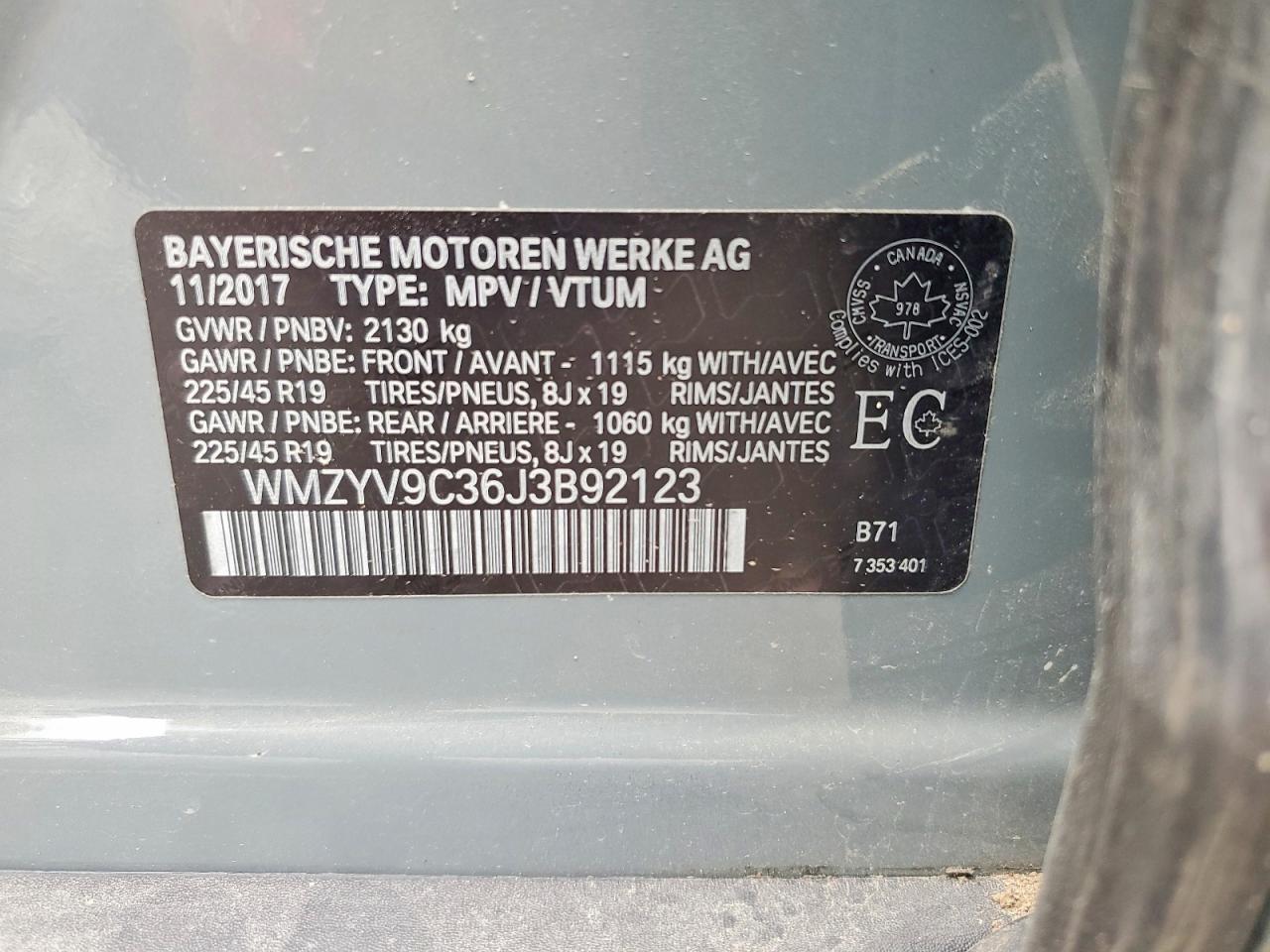 2018 Mini Cooper Jcw Countryman All4 Gray vin: WMZYV9C36J3B92123