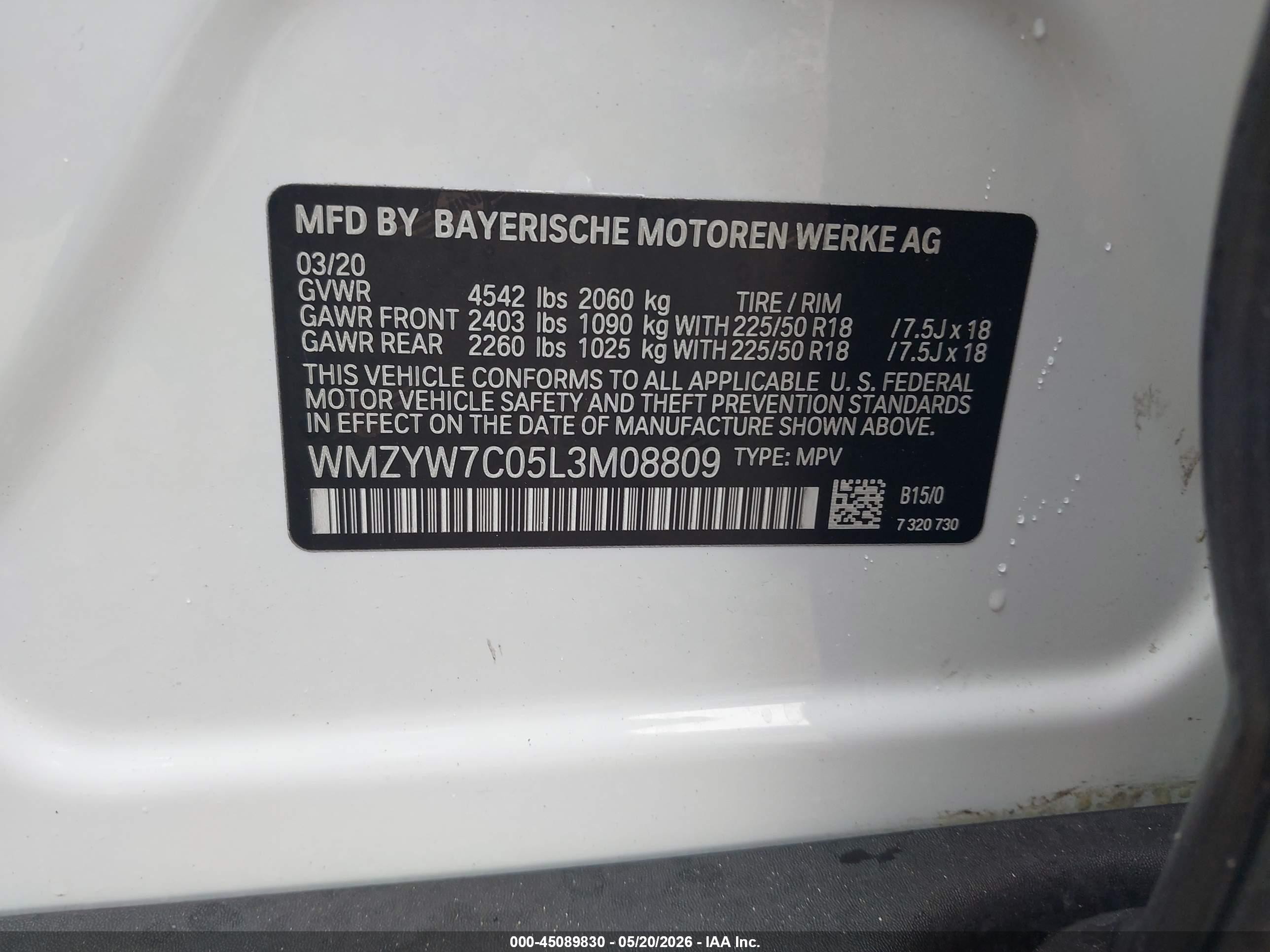 2020 Mini Countryman Cooper S White vin: WMZYW7C05L3M08809