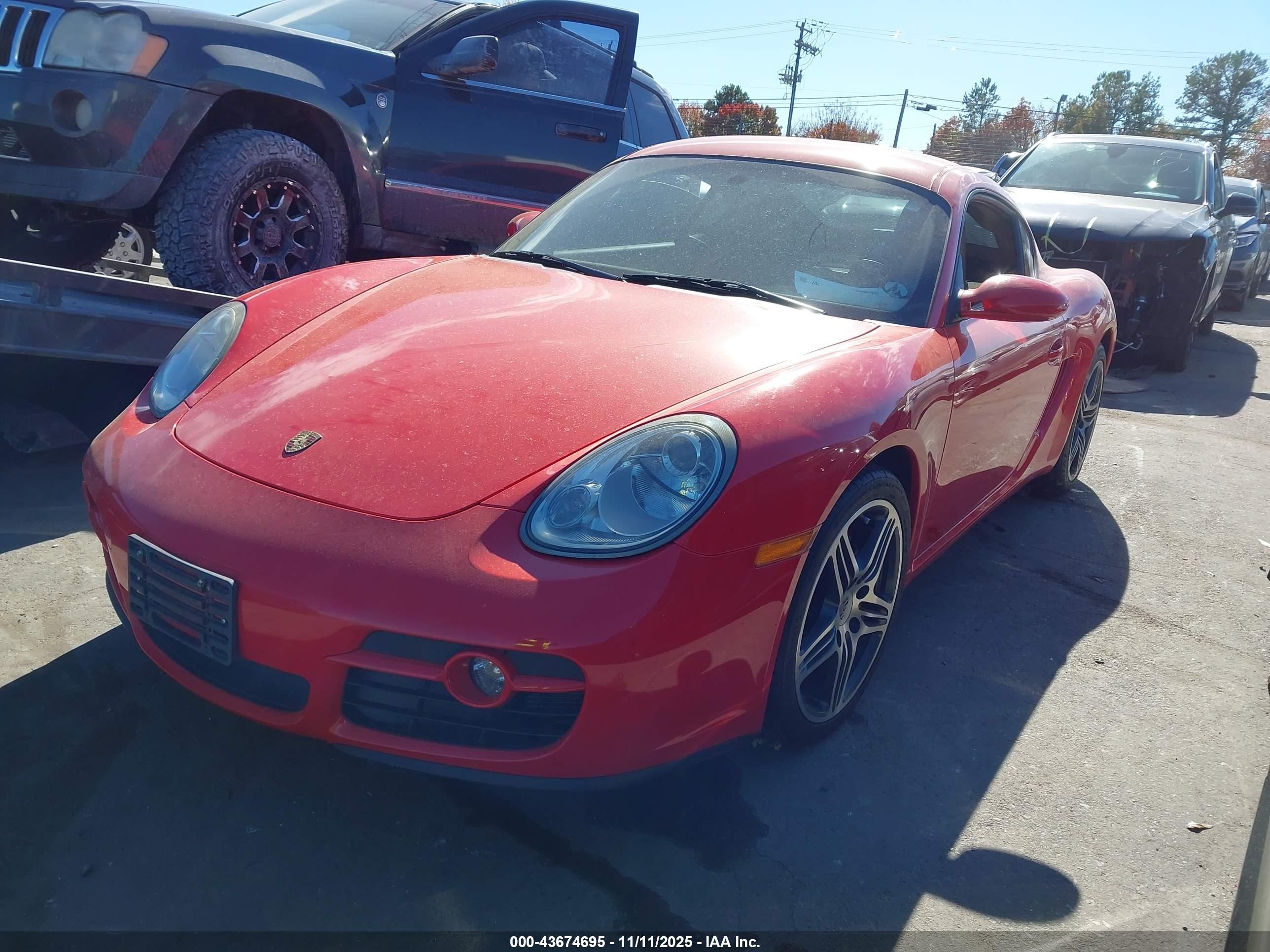 2007 Porsche Cayman   Red vin: WP0AA29807U762852