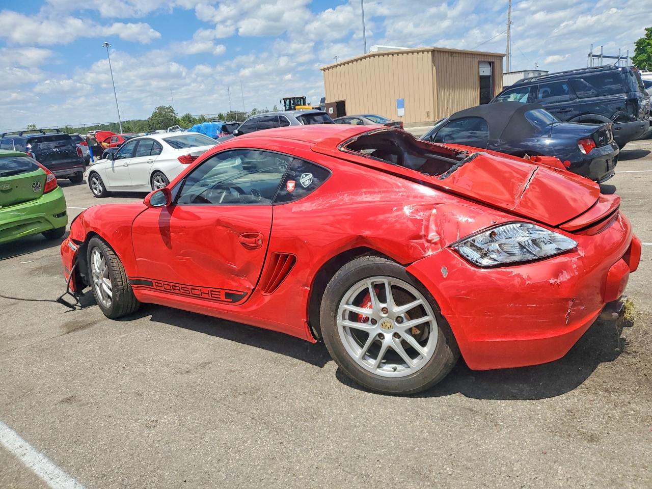 2007 Porsche Cayman Red vin: WP0AA29827U760424