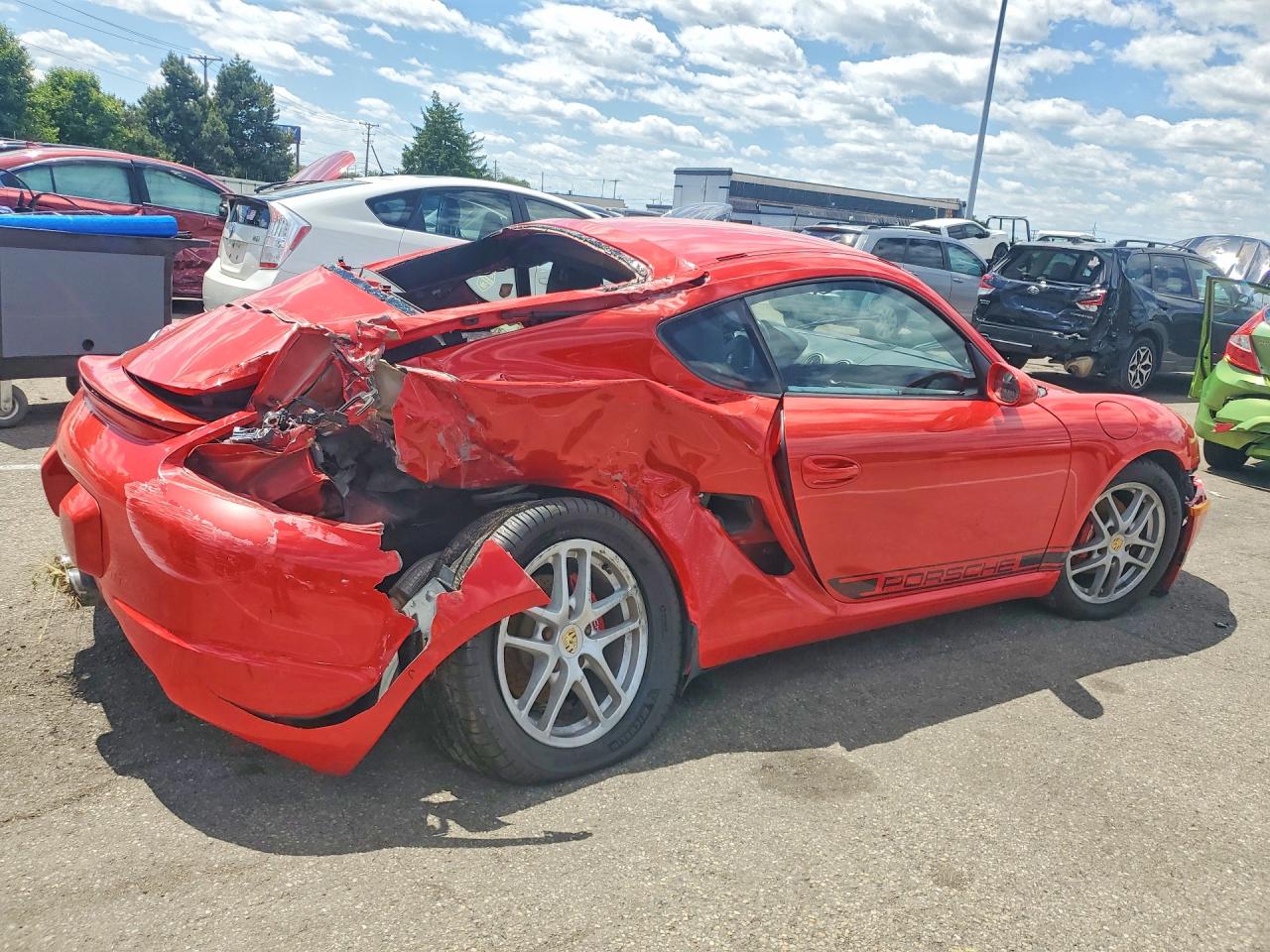 2007 Porsche Cayman Red vin: WP0AA29827U760424