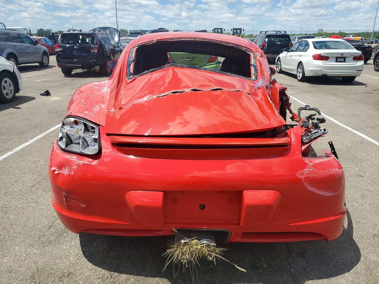 2007 Porsche Cayman Red vin: WP0AA29827U760424