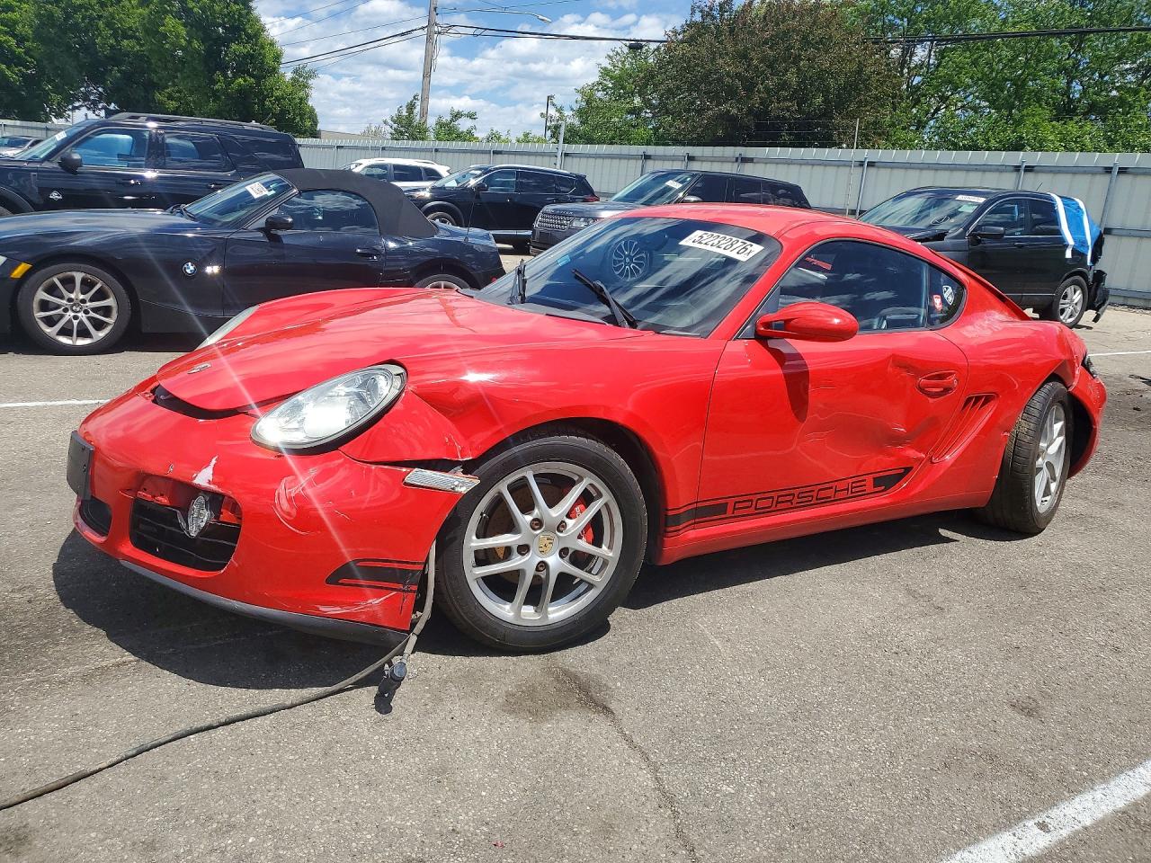 2007 Porsche Cayman Red vin: WP0AA29827U760424