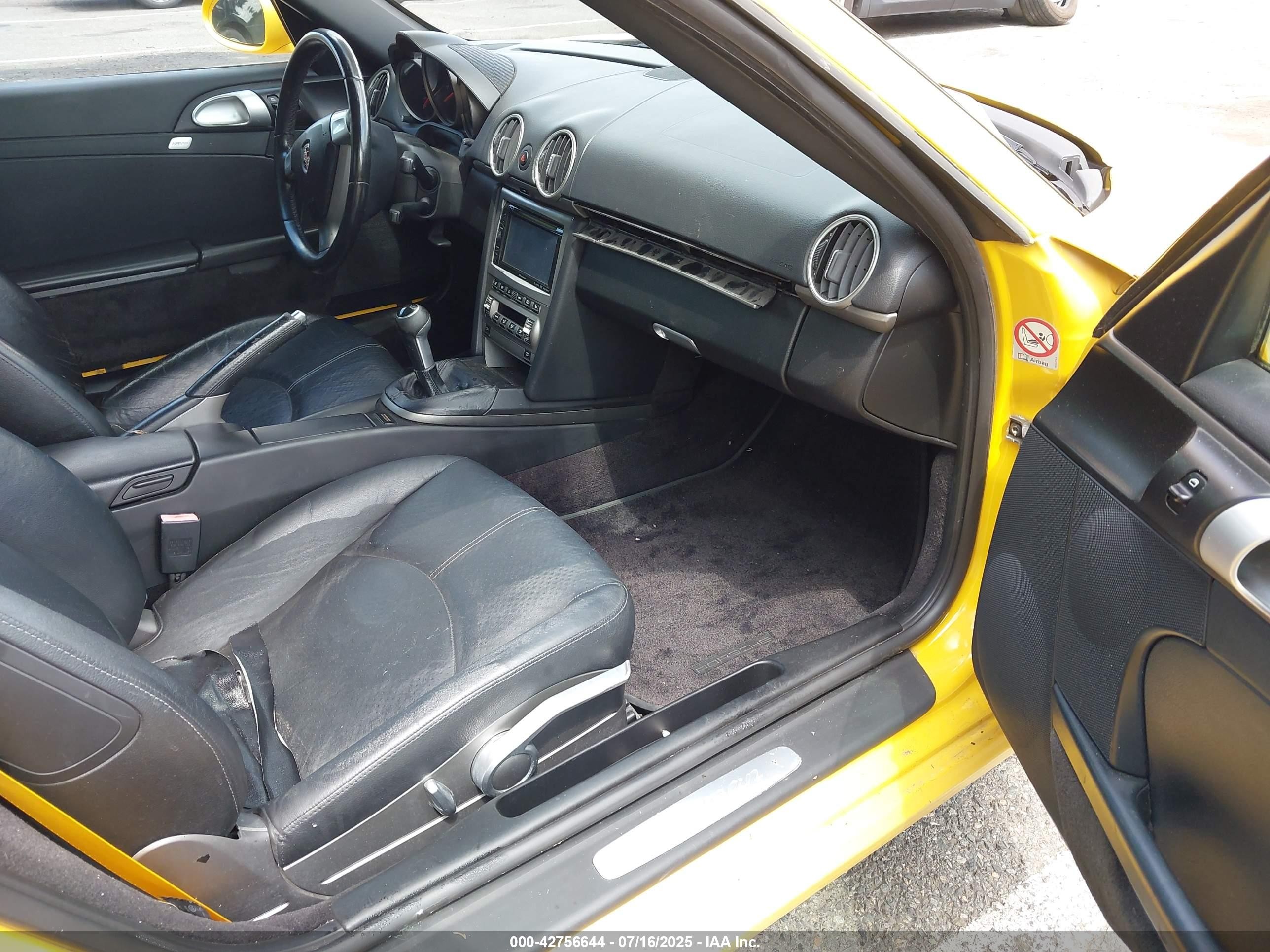 2007 Porsche Cayman   Yellow vin: WP0AA29877U760080
