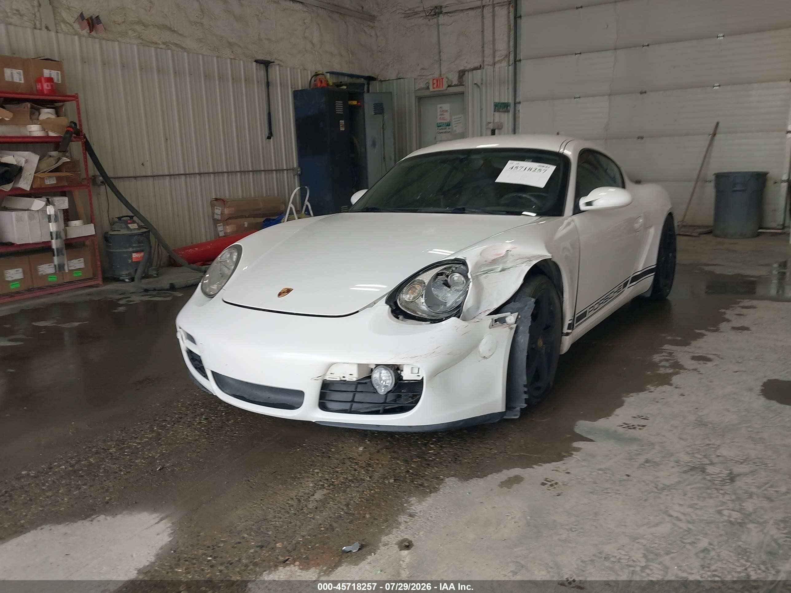 2007 Porsche Cayman   White vin: WP0AA29887U763439