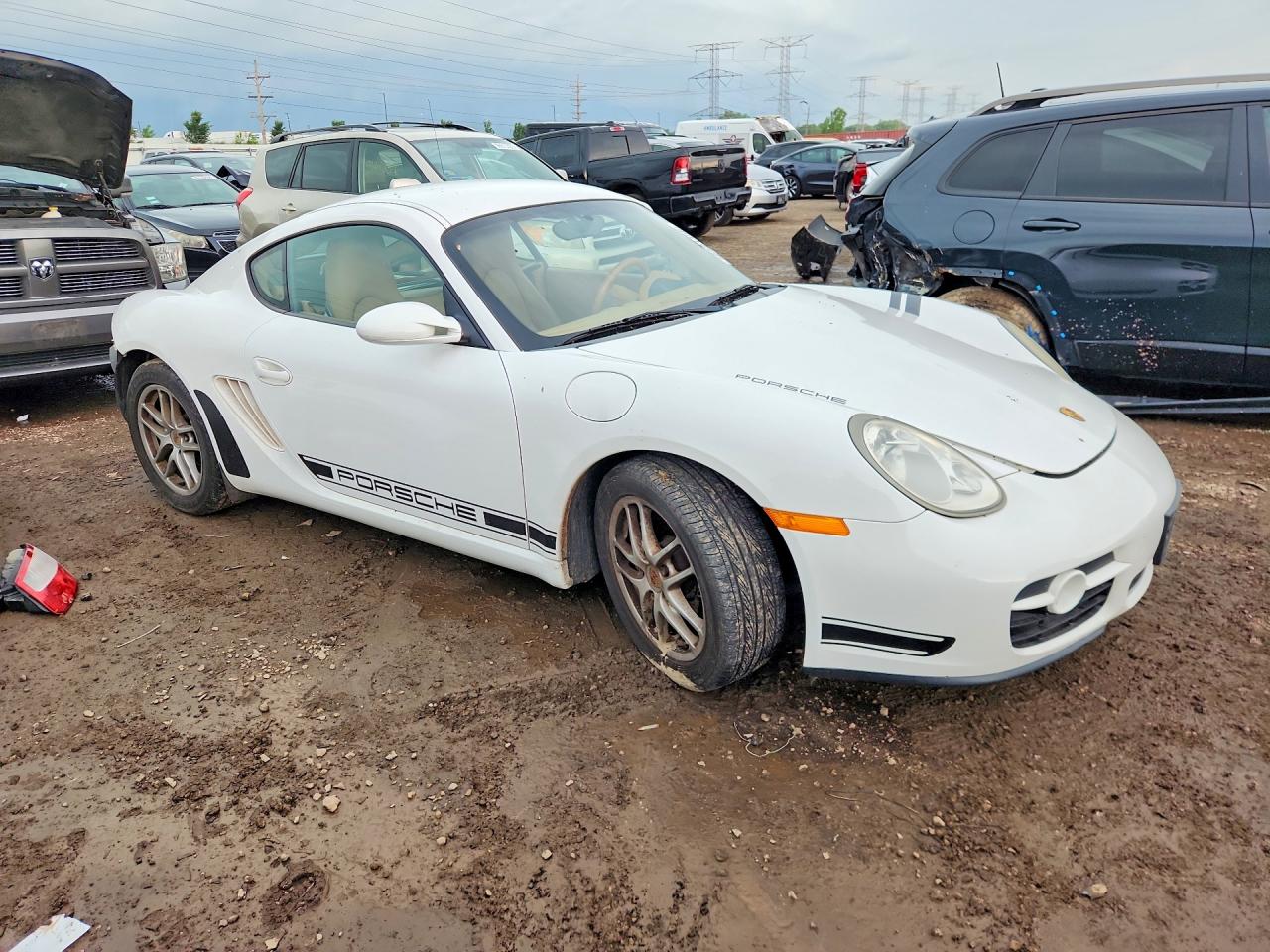 2008 Porsche Cayman White vin: WP0AA29898U761247