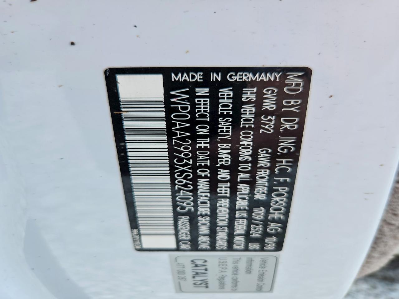 1999 Porsche 911 Carrera White vin: WP0AA2993XS624095