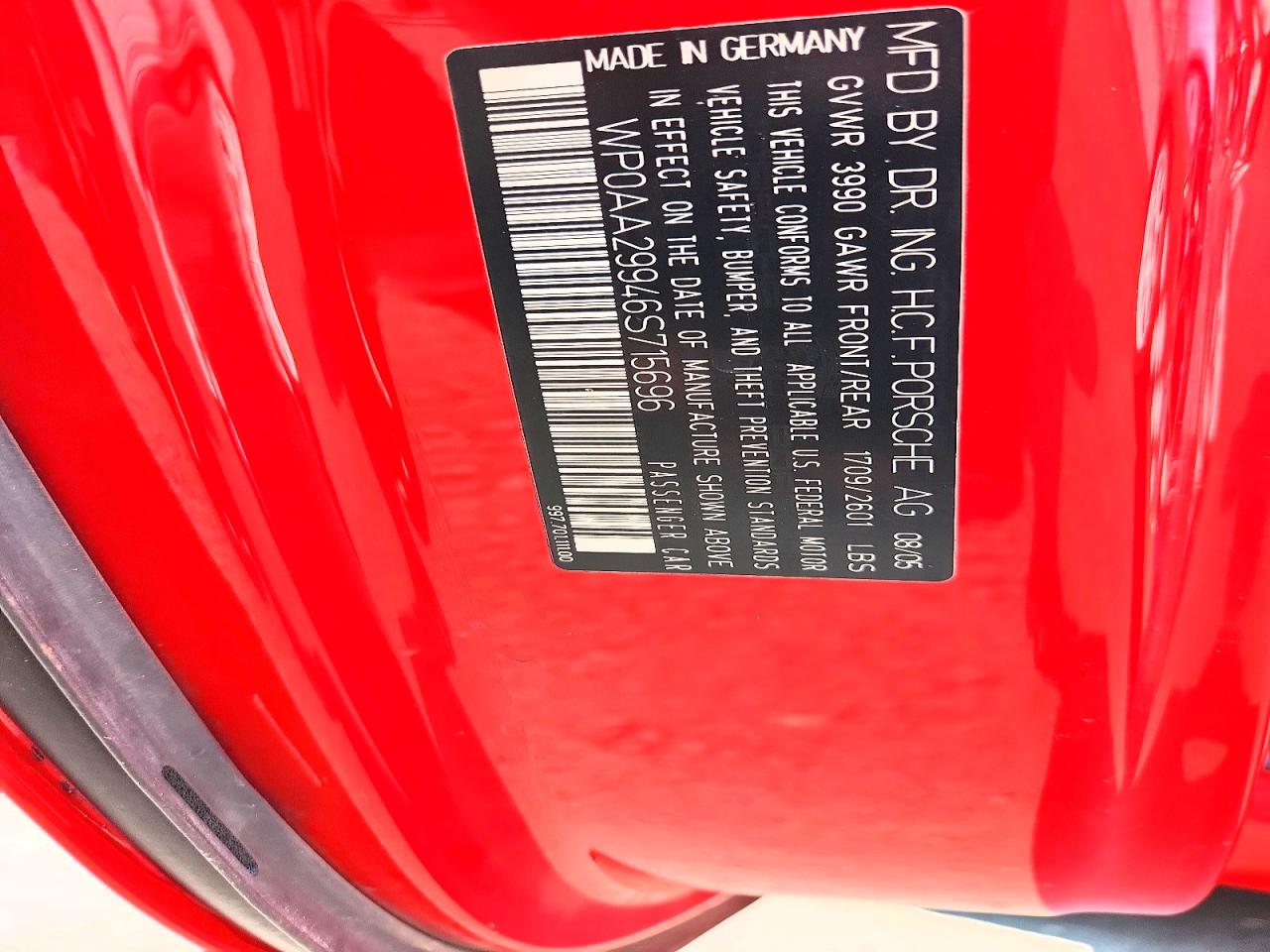 2006 Porsche 911 New Generation Carrera Red vin: WP0AA29946S715696