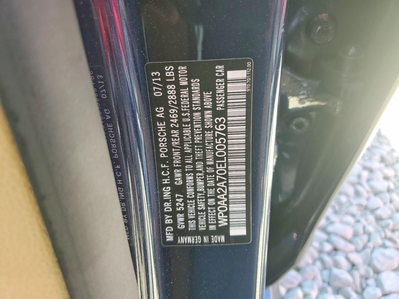 2014 Porsche Panamera 2 Blue vin: WP0AA2A70EL005763