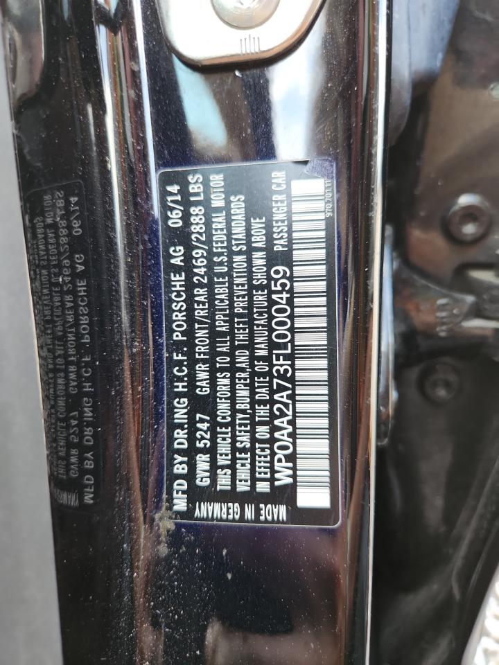 2015 Porsche Panamera 2 Black vin: WP0AA2A73FL000459