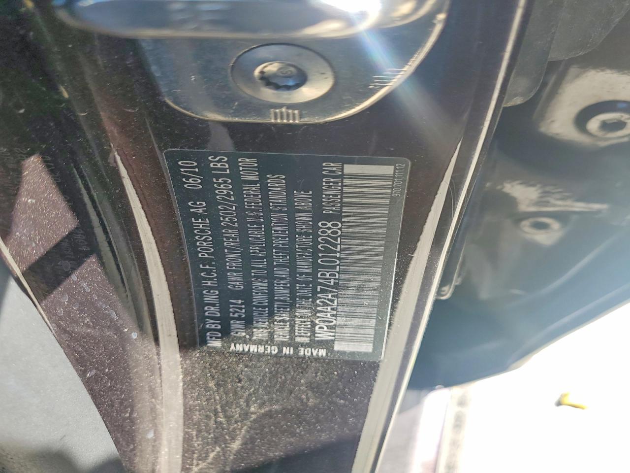 2011 Porsche Panamera 2 Коричневый vin: WP0AA2A74BL012288
