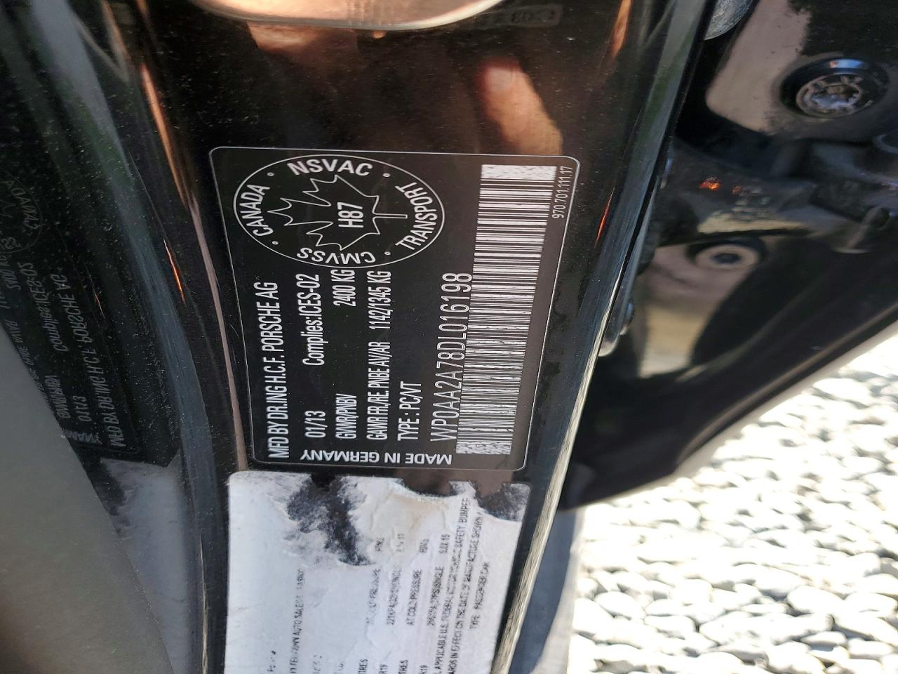2013 Porsche Panamera 2 Black vin: WP0AA2A78DL016198