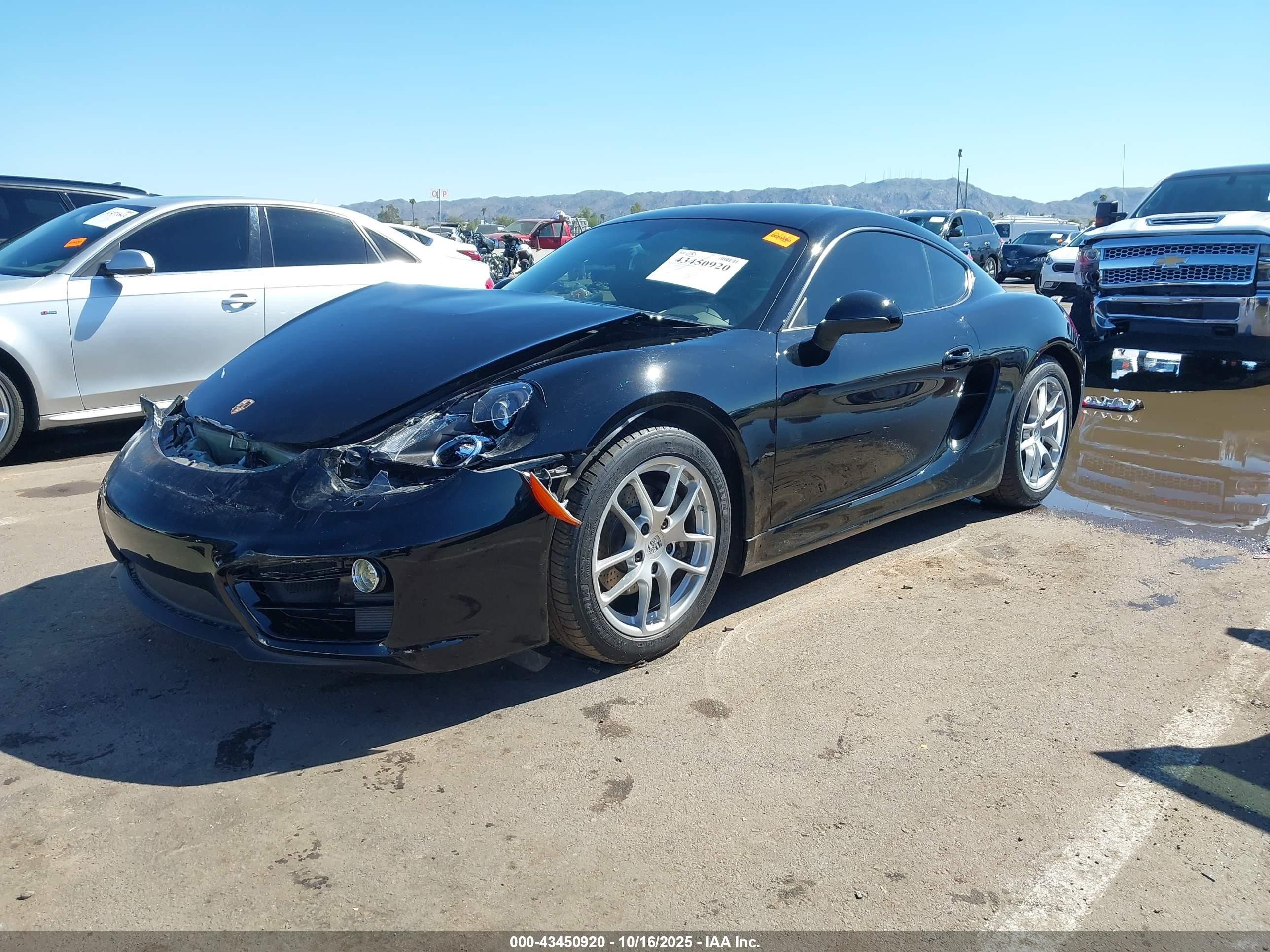 2014 Porsche Cayman Черный vin: WP0AA2A87EK171793