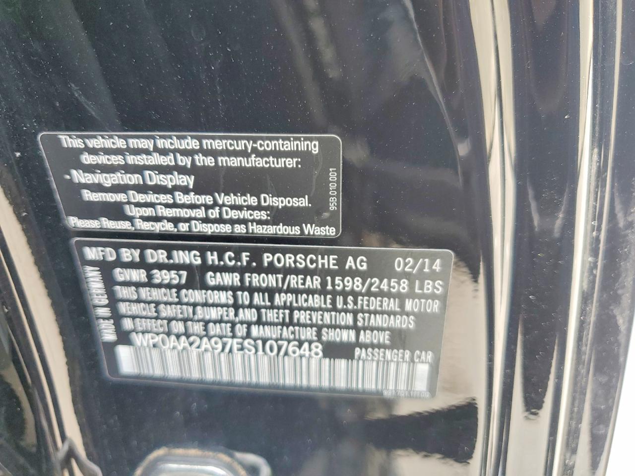 2014 Porsche 911 Carrera Black vin: WP0AA2A97ES107648